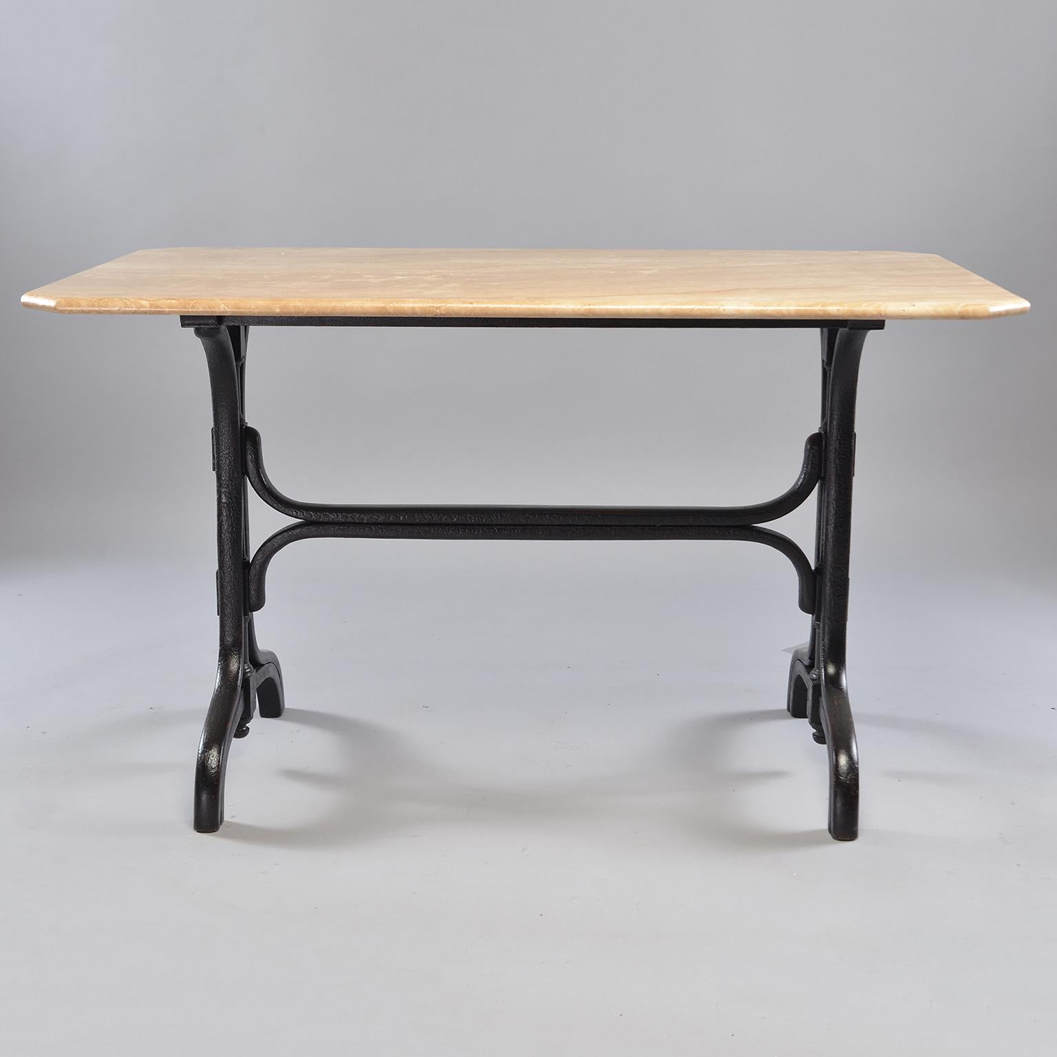 Pub Table with Marble Top and Ebonised Bentwood Base 8