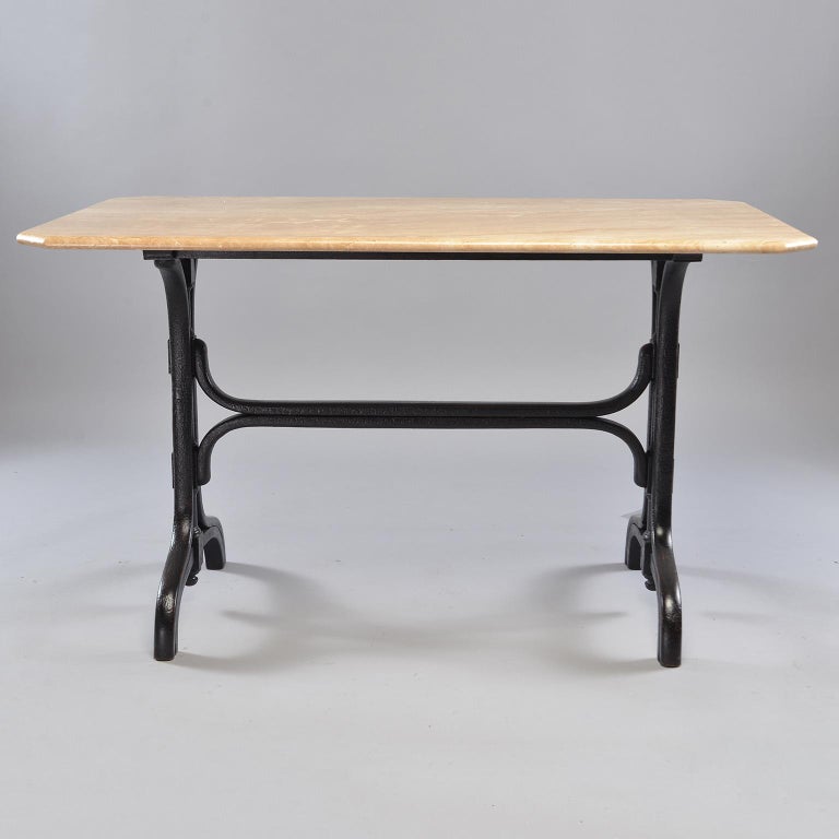 Pub Table with Marble Top and Ebonised Bentwood Base For Sale at 1stDibs