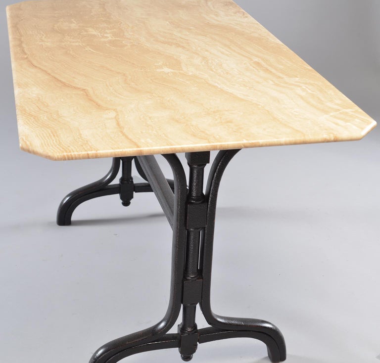 Pub Table with Marble Top and Ebonised Bentwood Base For Sale at 1stDibs
