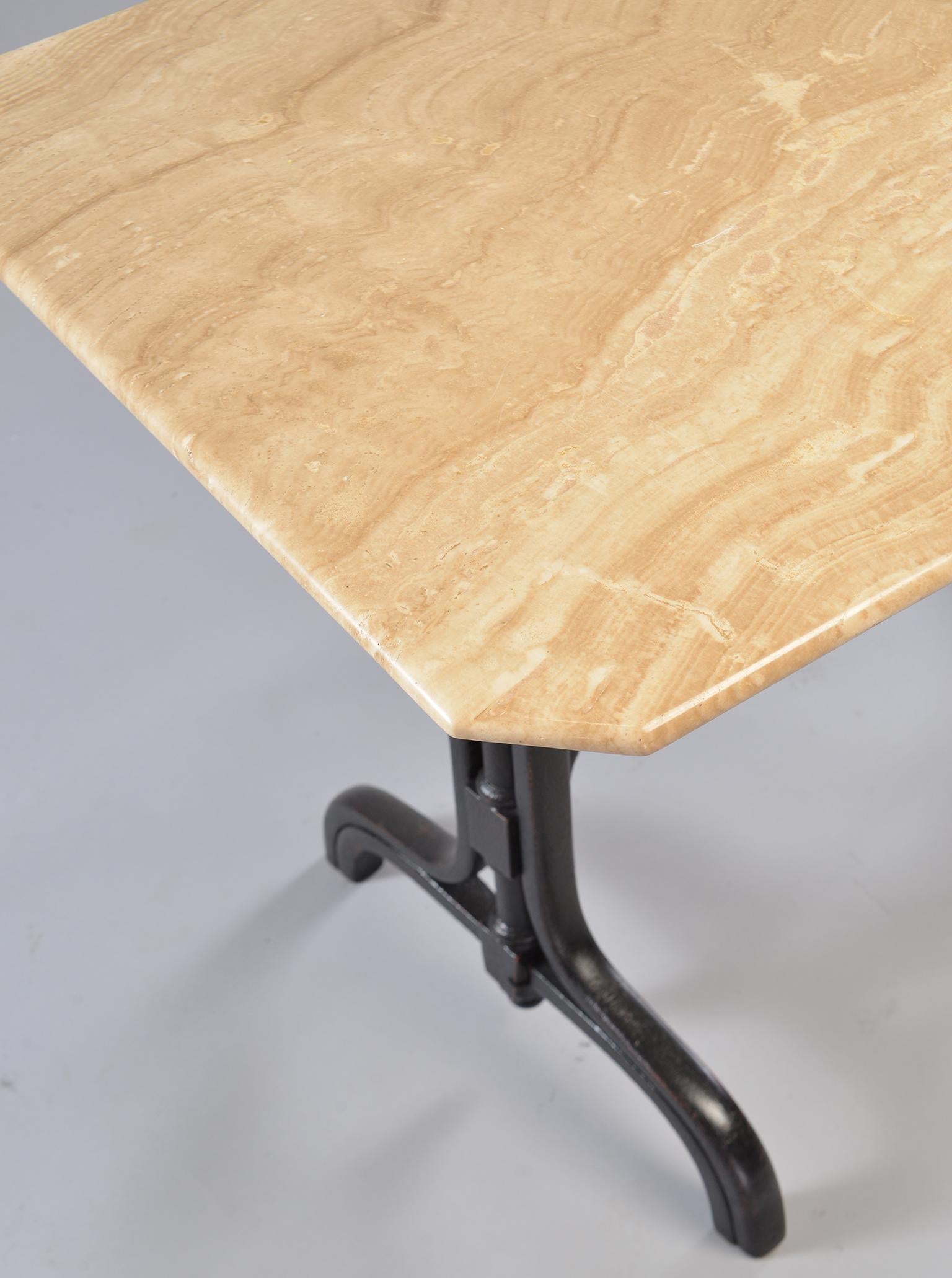 Pub Table with Marble Top and Ebonised Bentwood Base 1