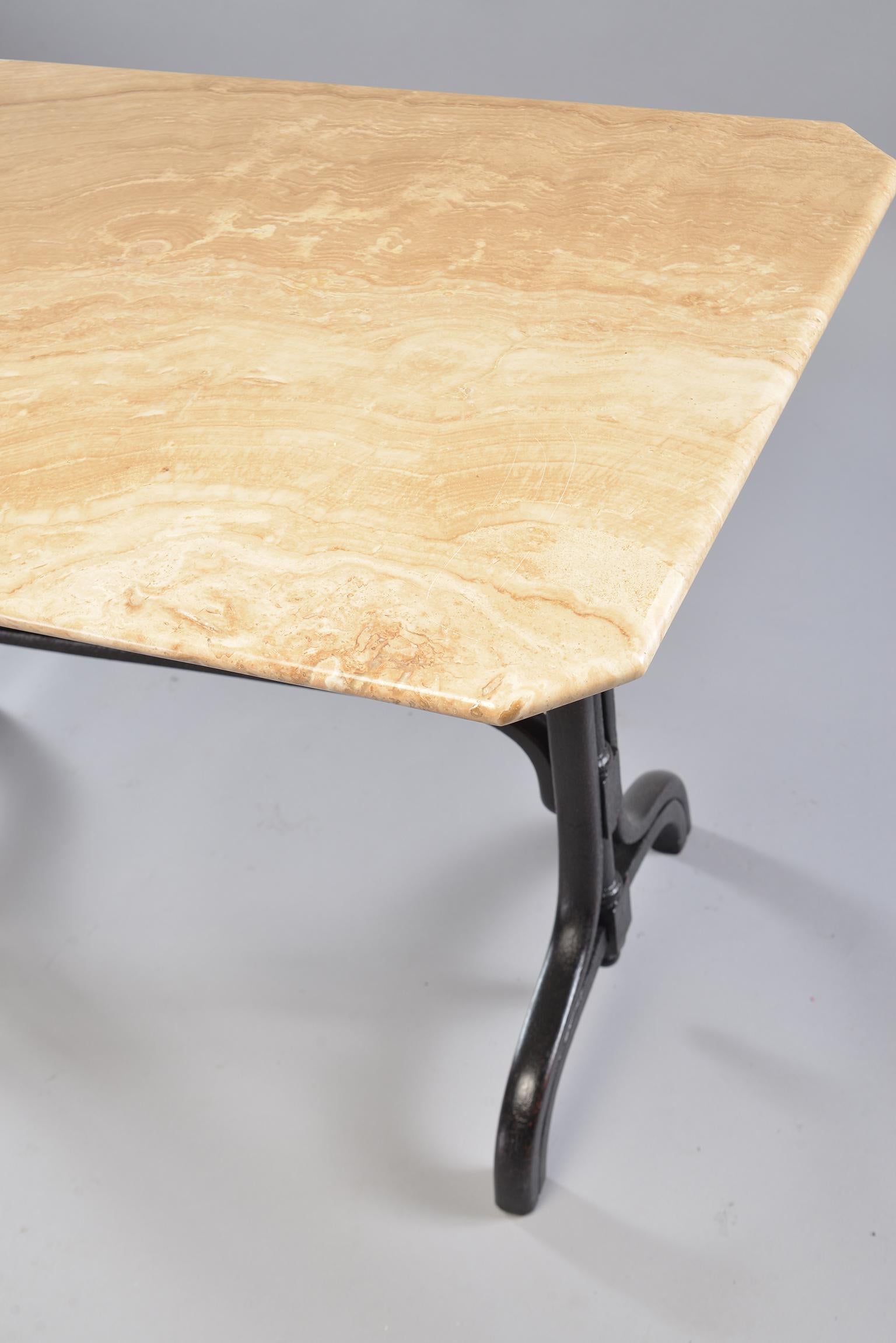 Pub Table with Marble Top and Ebonised Bentwood Base 3