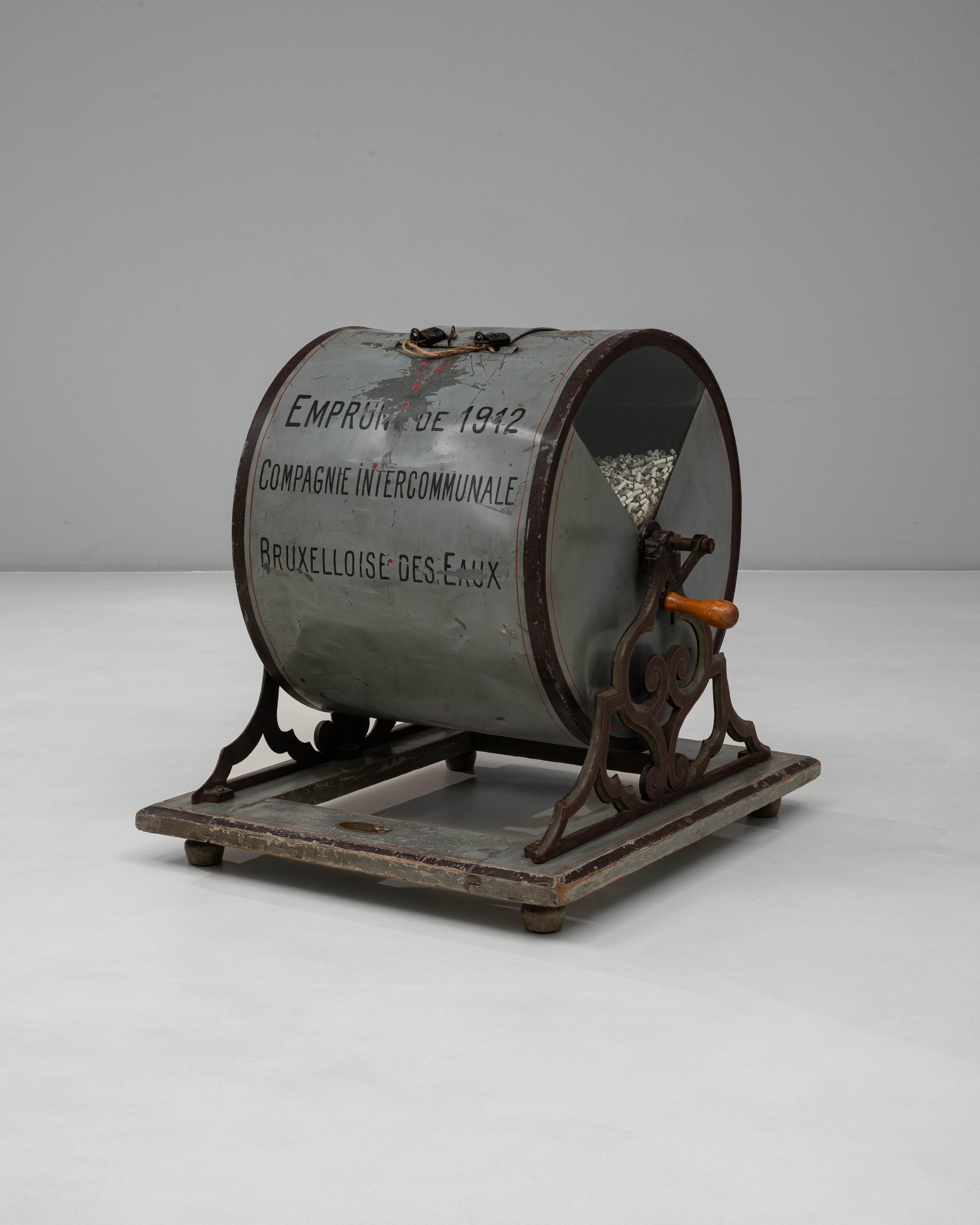 Öffentliche Anleihe Metall Lotterietrommel von Brussels Water Company im Angebot 1