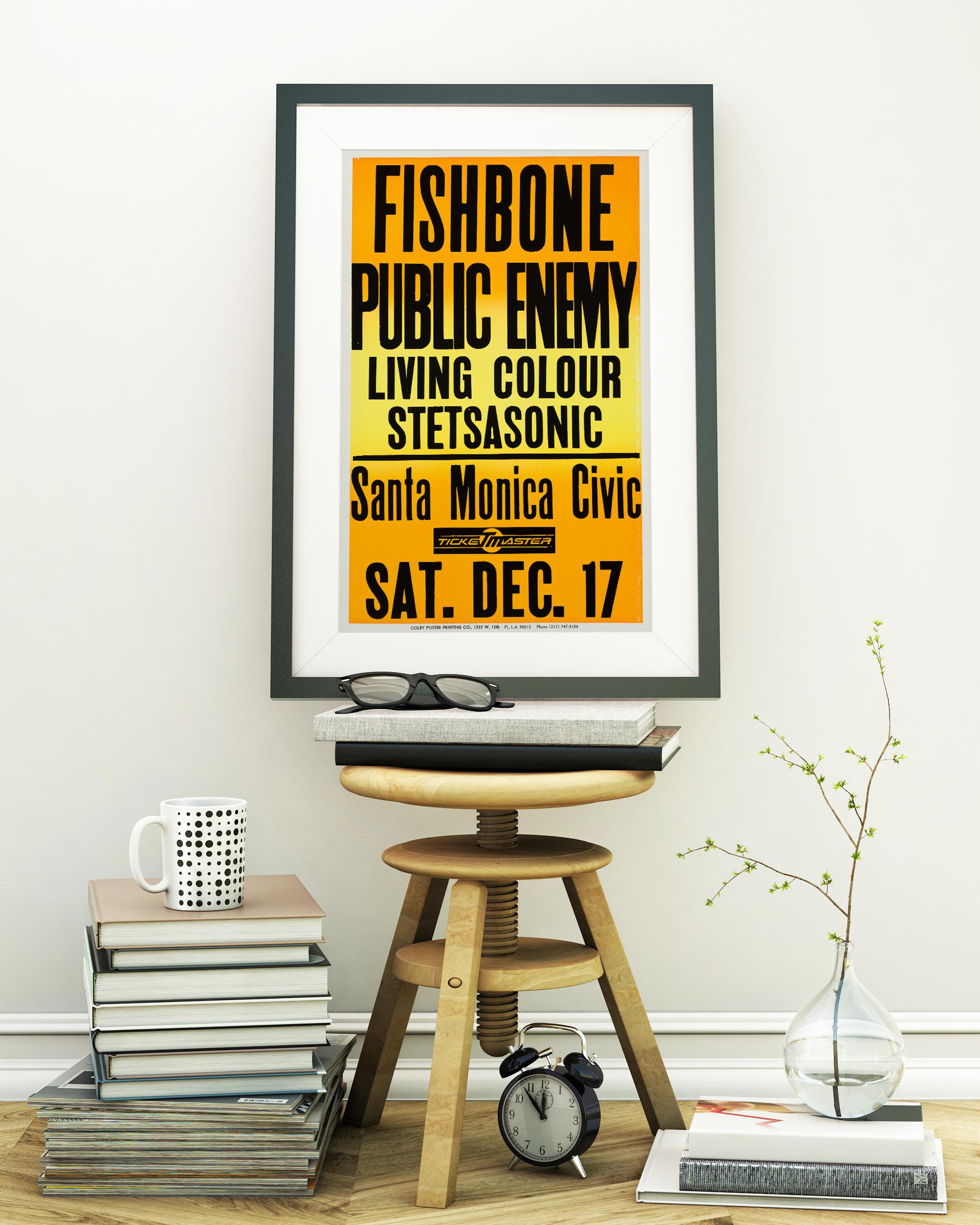 Public Enemy Original Vintage-Konzertplakat, Santa Monica, Los Angeles, 1988 (Postmoderne) im Angebot