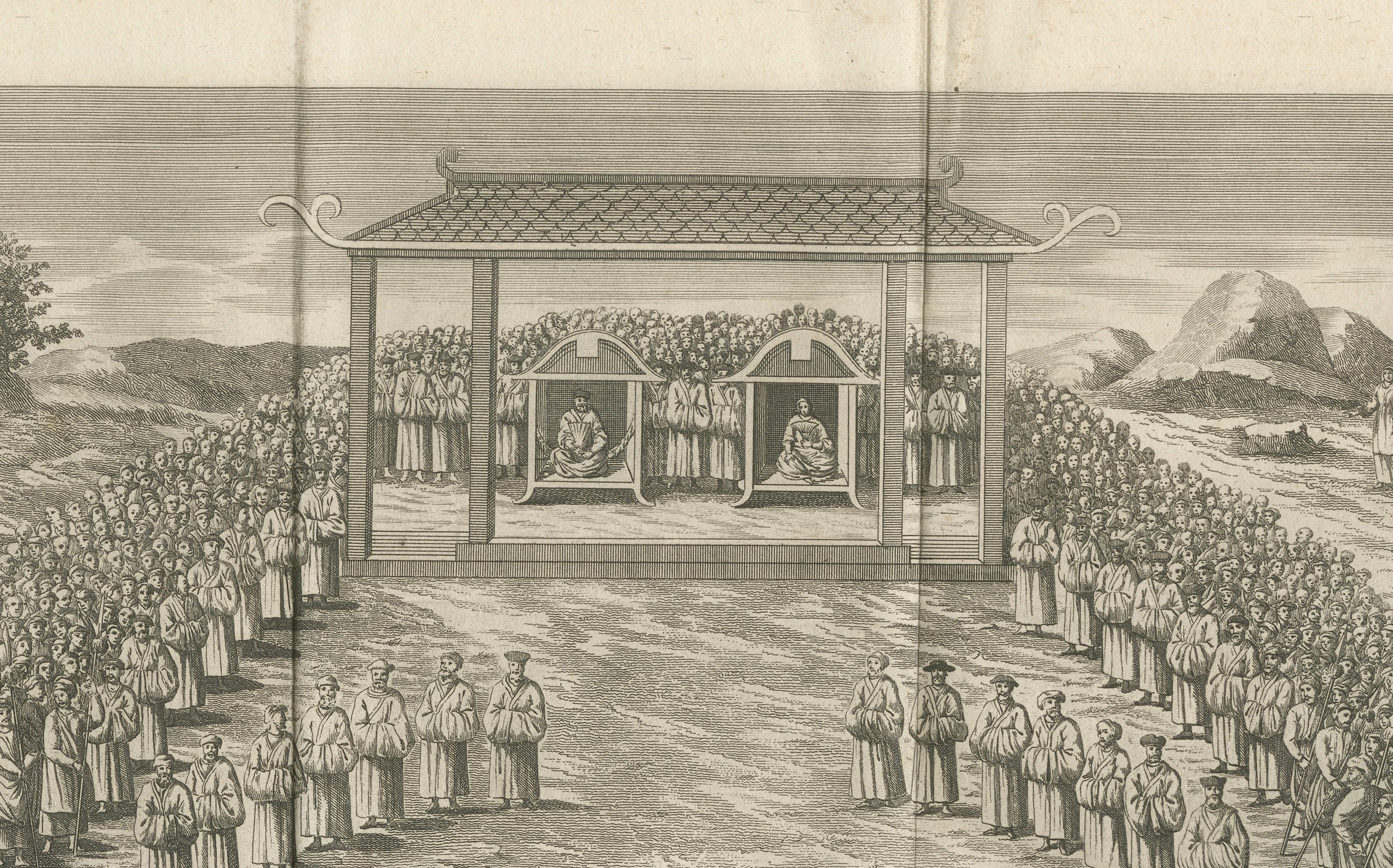 Scène d'exécution publique au Tonkin (nord du Vietnam) - Gravure ancienne, 1787 Bon état - En vente à Langweer, NL