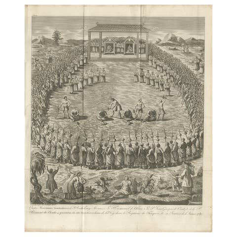Public Execution Scene in Tonkin (Northern Vietnam) – Antique Engraving, 1787