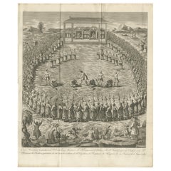 Scena di esecuzione pubblica nel Tonchino (Vietnam settentrionale) - Incisione antica, 1787
