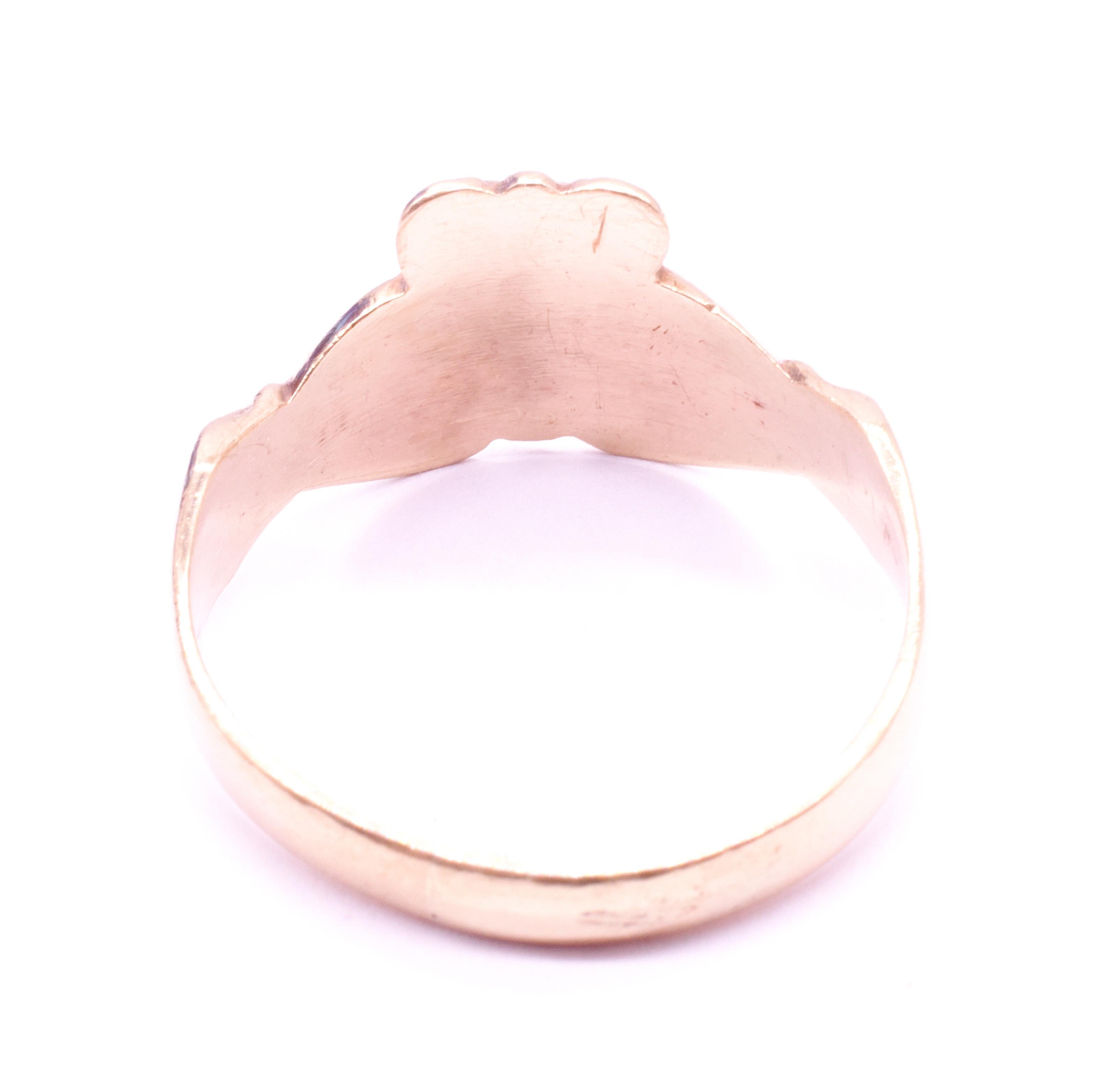 HM London 1970 Anello irlandese Claddagh a forma di cuore, misura 10 In condizioni ottime in vendita a Baltimore, MD