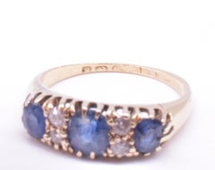 Edwardian Ceylon and Sapphire And Diamond Seven Stone Ring