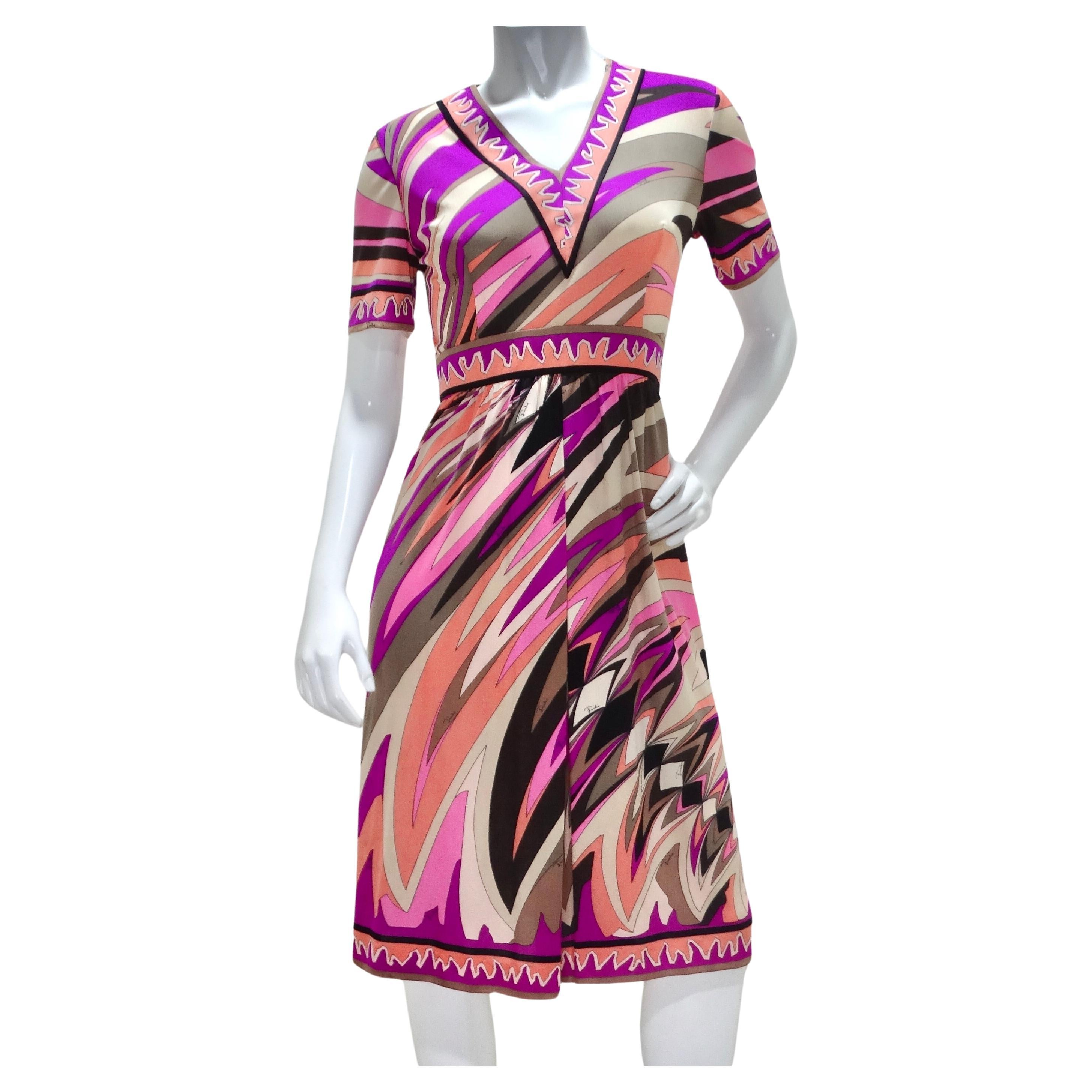 Pucci 1960s Printed Multicolor Dress For Sale