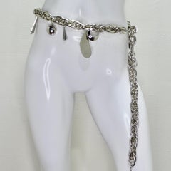 Pucci 1980s Silver Tone Charm Chain Belt