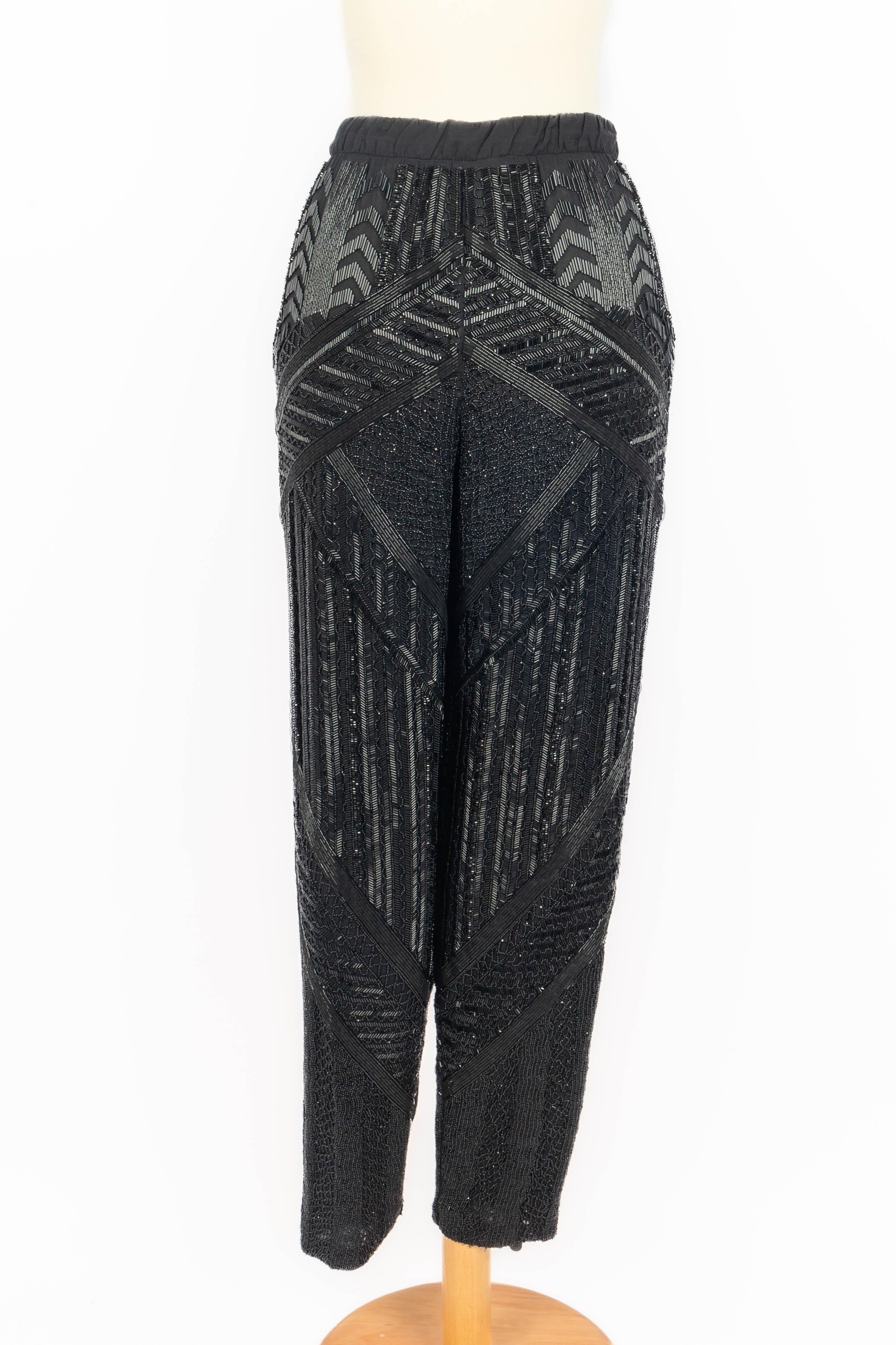 Pantalon noir à paillettes Pucci en vente 3