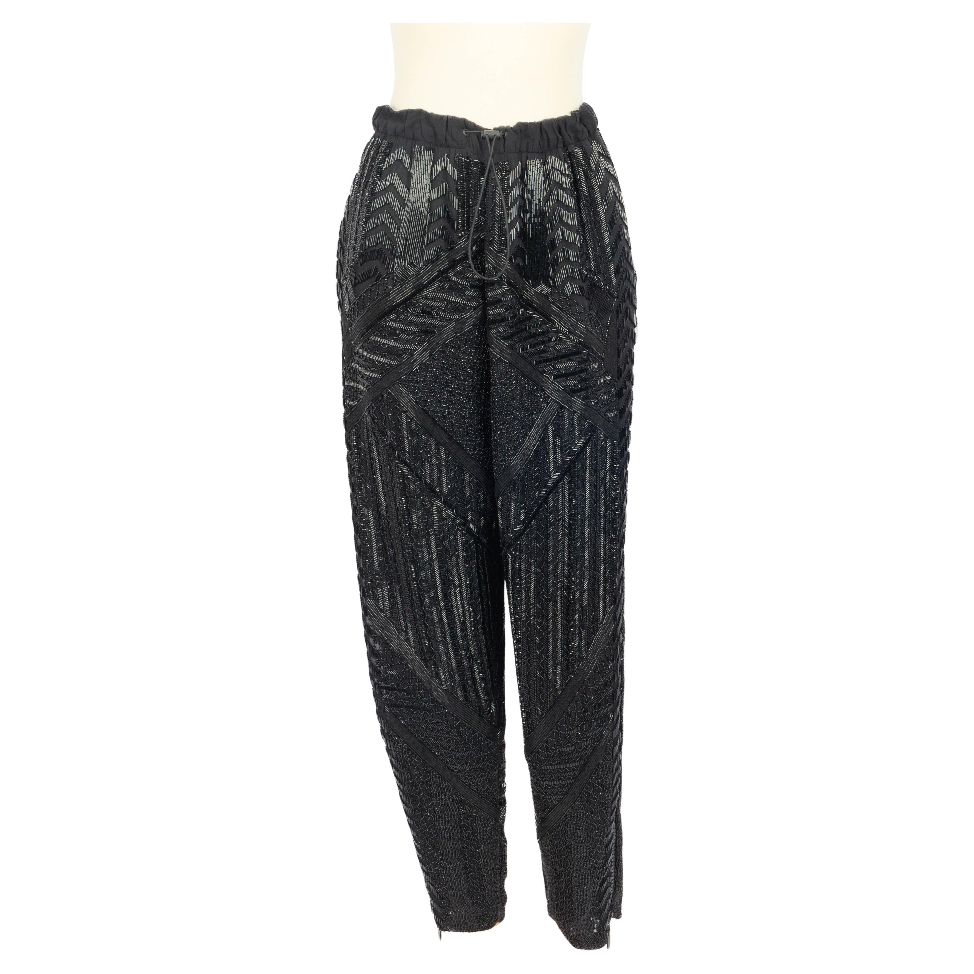 Pantalon noir à paillettes Pucci en vente
