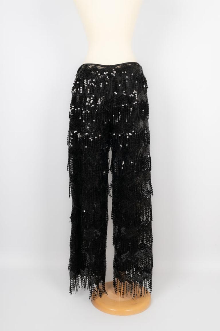 Women's Pucci Black Silk and Cotton Pants For Sale