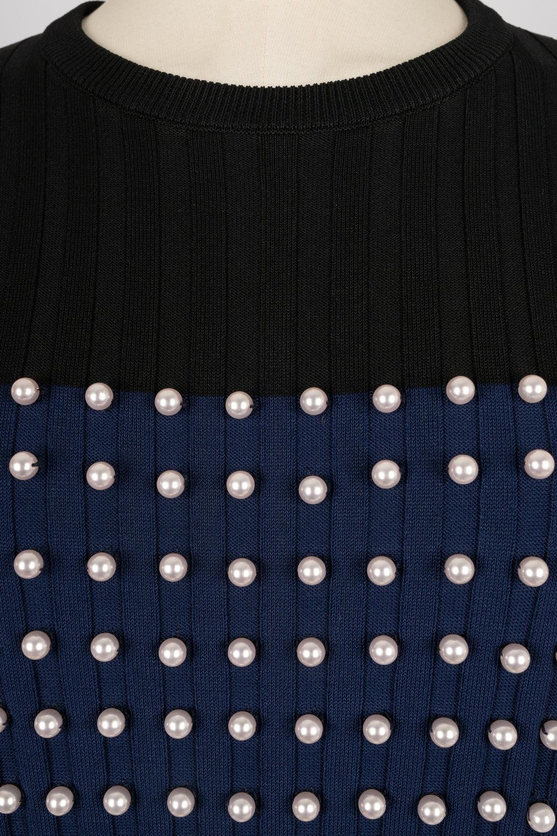 Pucci Blue and Black Mesh Jumper For Sale 1