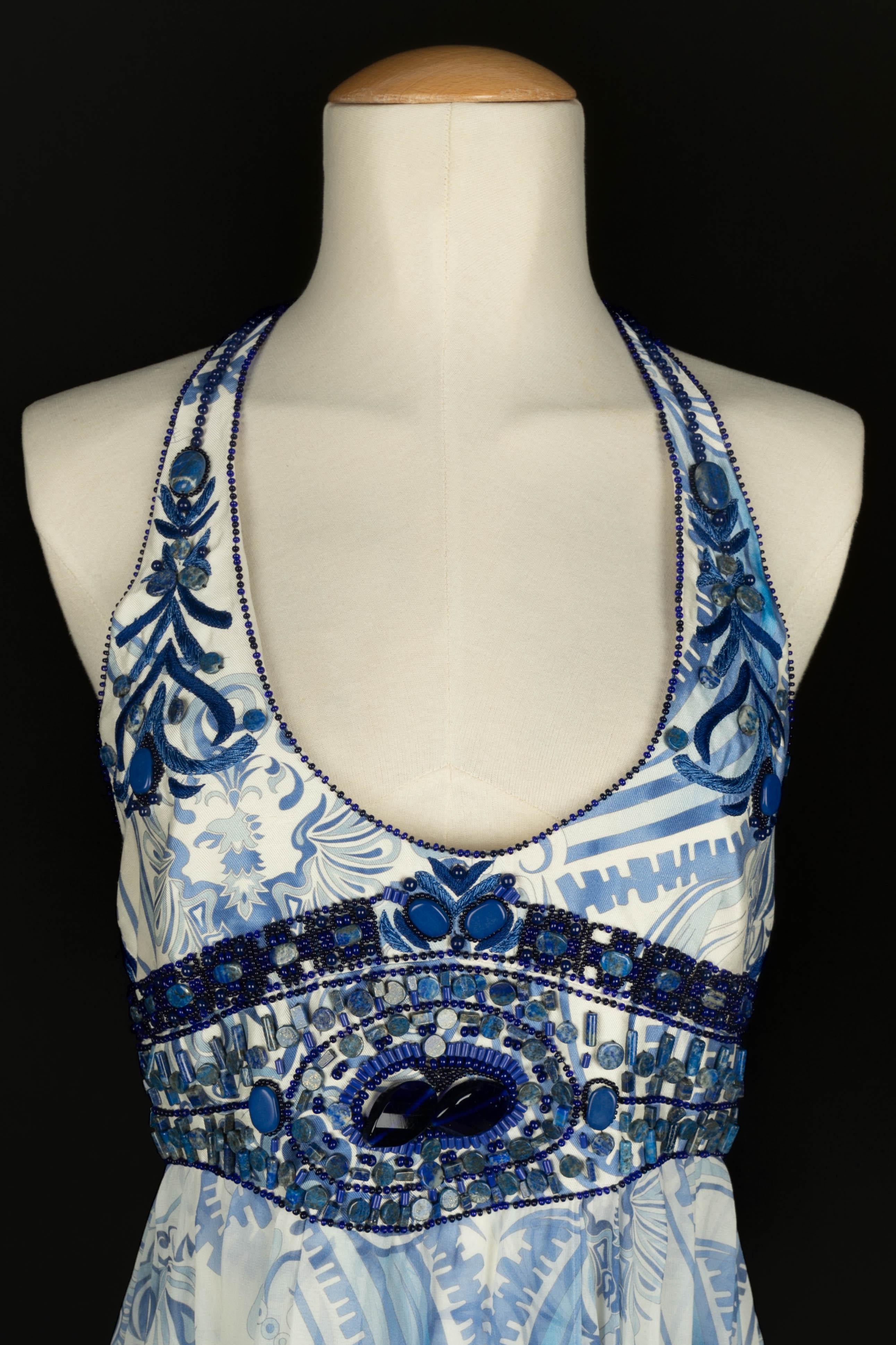Gris Robe bleue Pucci en vente