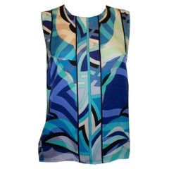 Vintage Pucci Blue Silk Shell Top