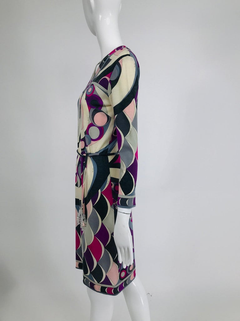 Pucci Cashmere and Silk Fine Knit Dress and Belt 1960s For Sale at 1stDibs