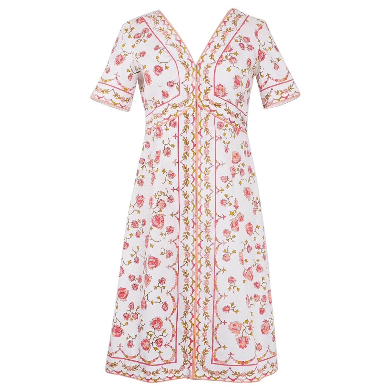 Abito a fiori in cotone Pucci, taglia 36FR in vendita