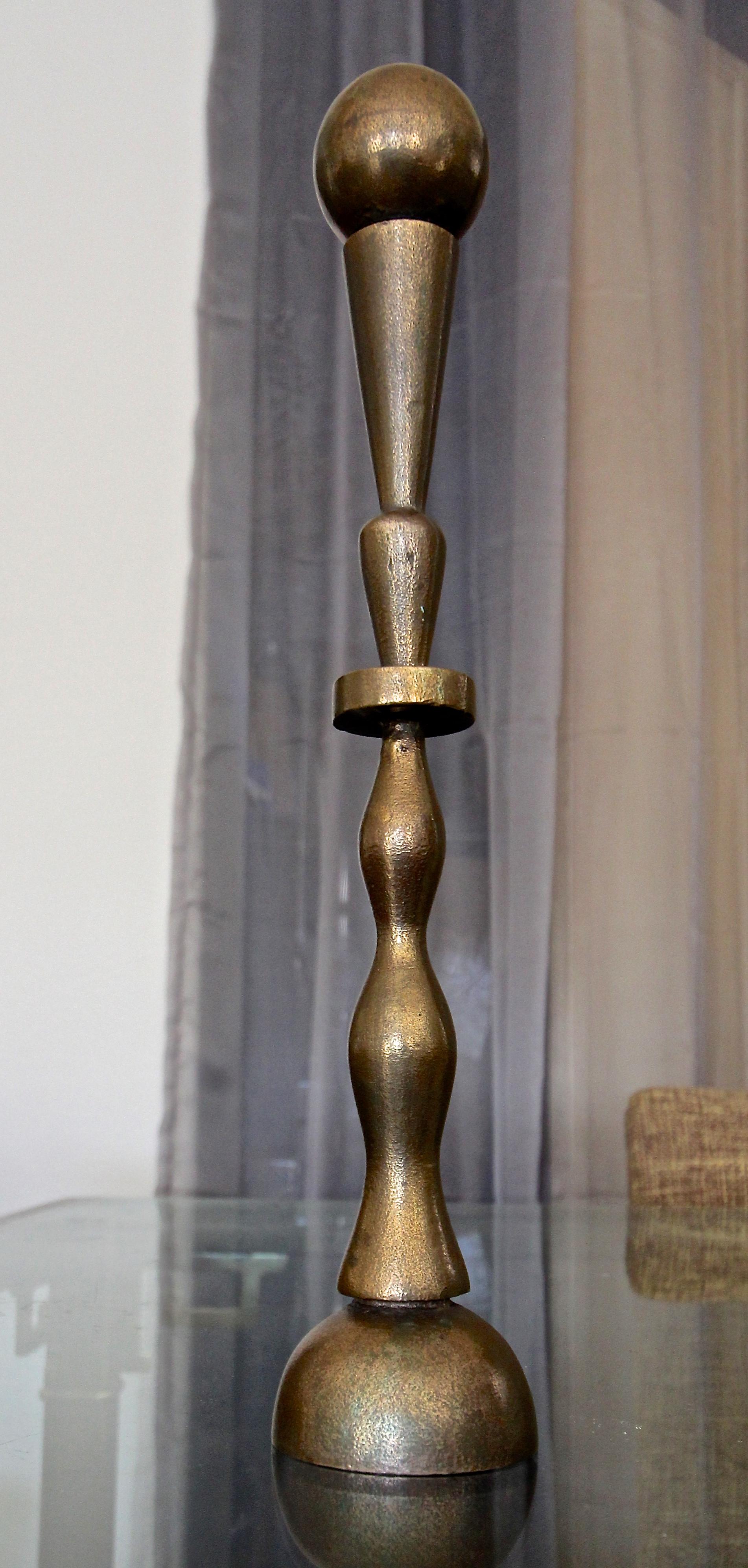Pucci De Rossi Bronze Modernist Candleholder For Sale 6