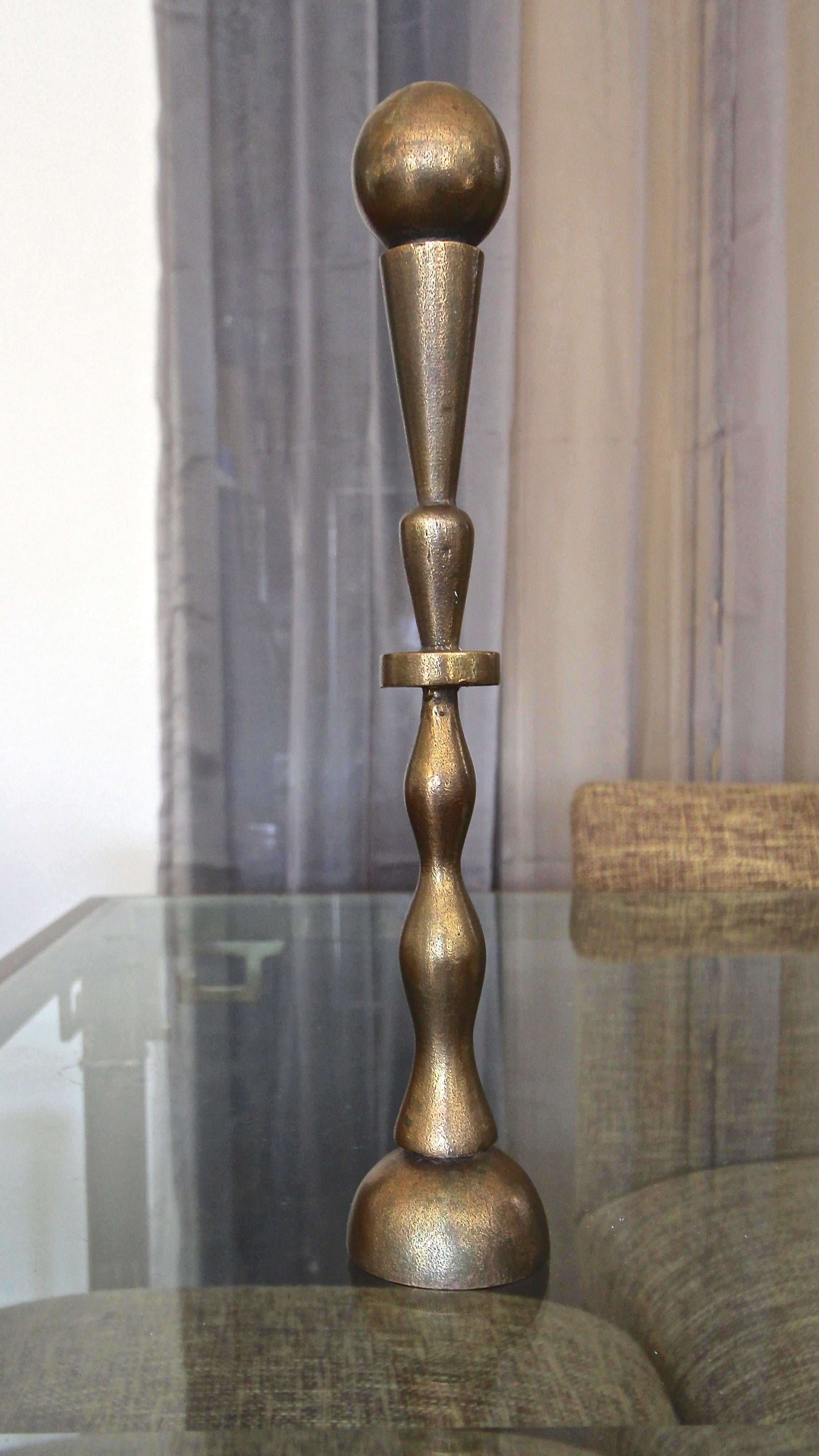 Mid-Century Modern Pucci De Rossi Bronze Modernist Candleholder For Sale