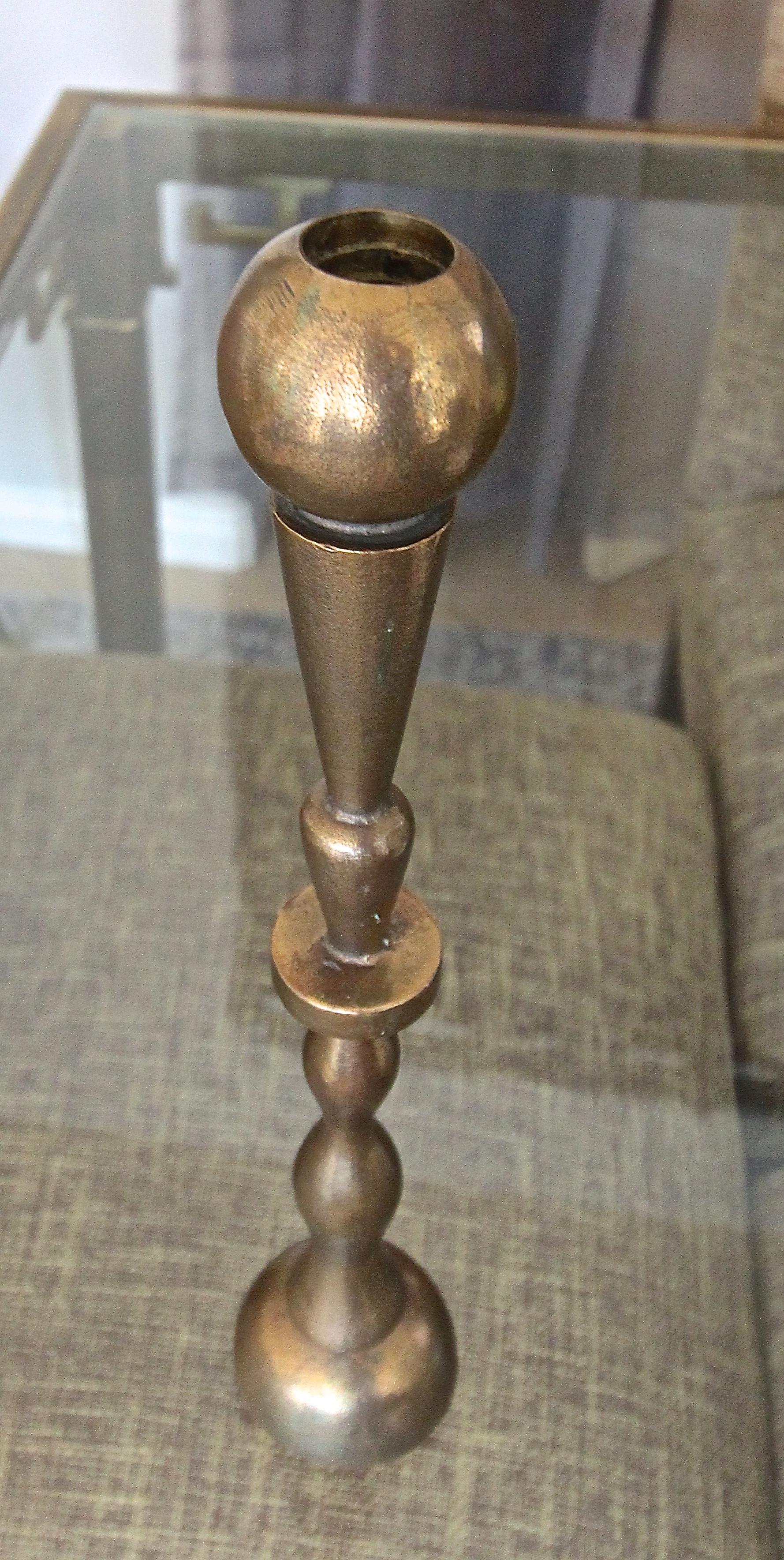 Pucci De Rossi Bronze Modernist Candleholder For Sale 3
