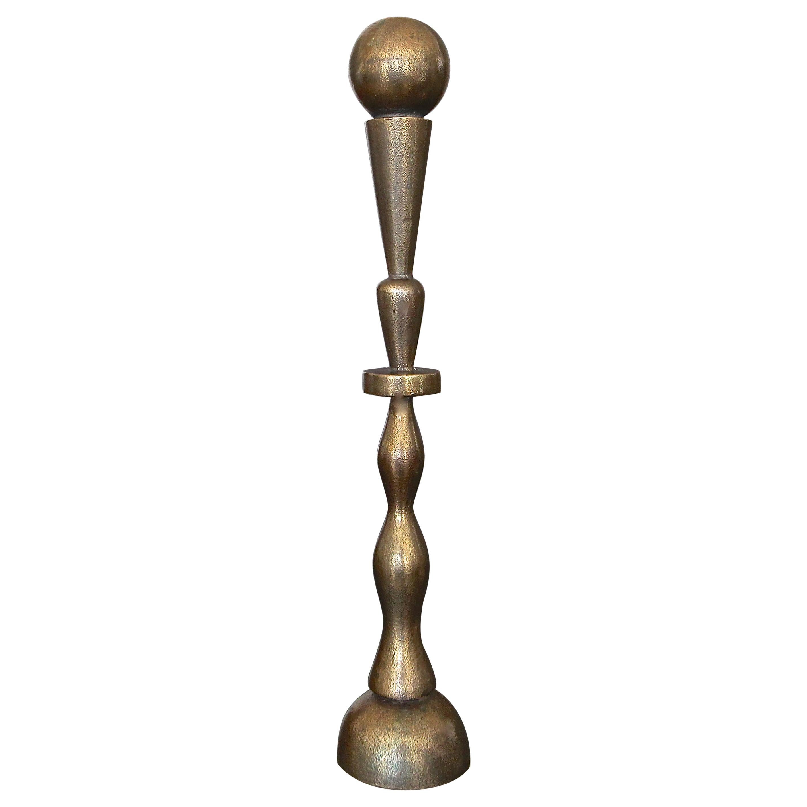 Pucci De Rossi Bronze Modernist Candleholder For Sale