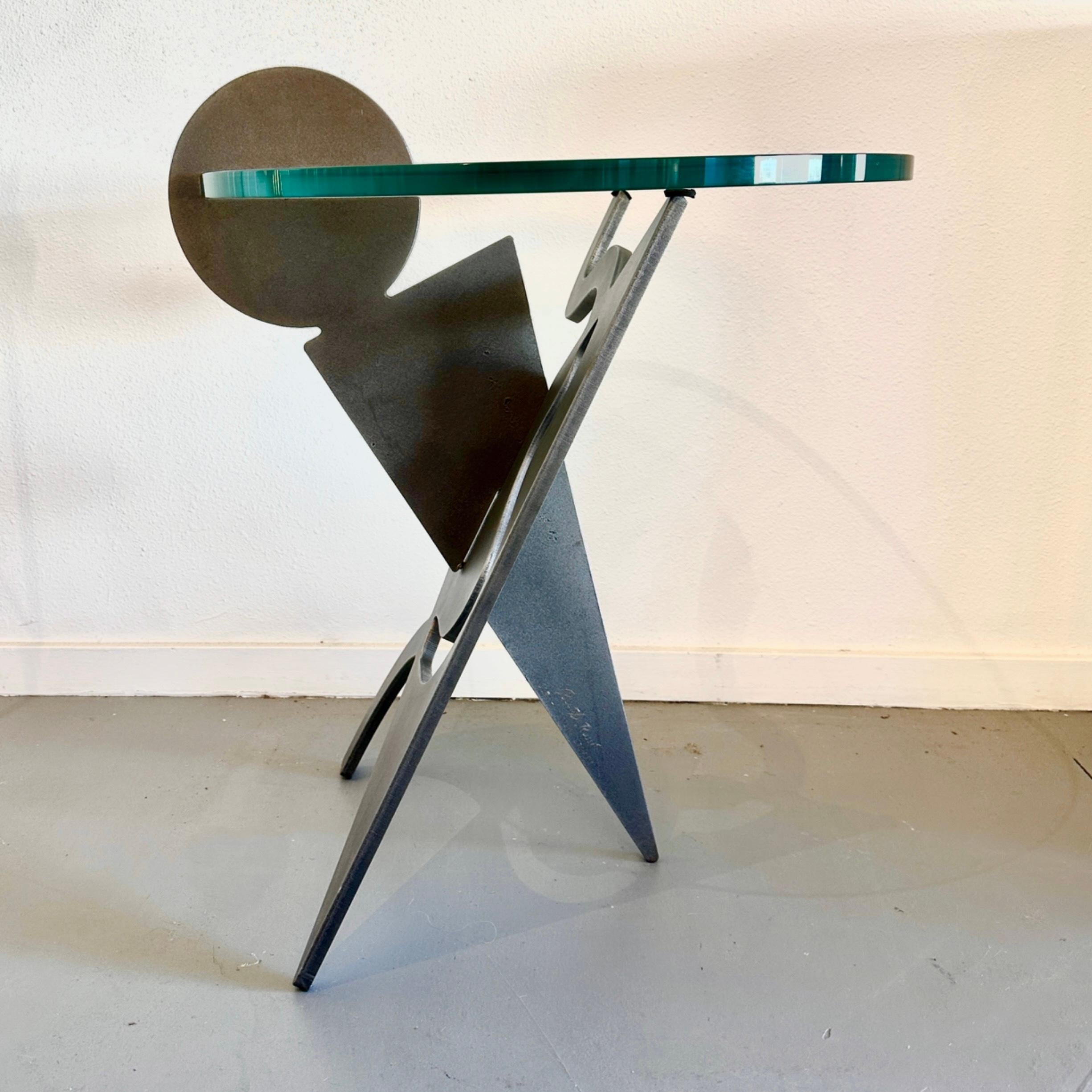 Post-Modern Pucci De Rossi for H Dolin Stuart Signed Battista Occasional Table, 1987 For Sale