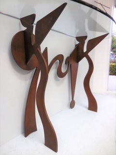 Pucci De Rossi Metal and Glass Console Table, 1987