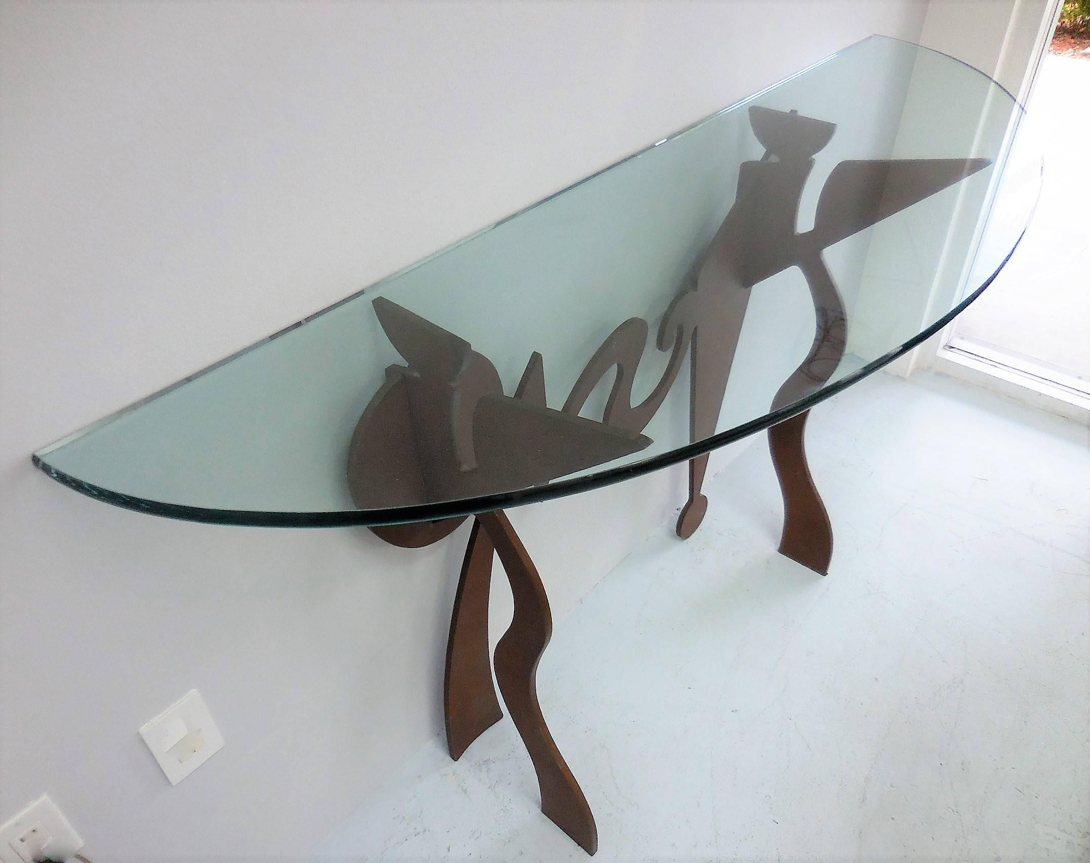 Pucci De Rossi Metal and Glass Console Table, 1987 3
