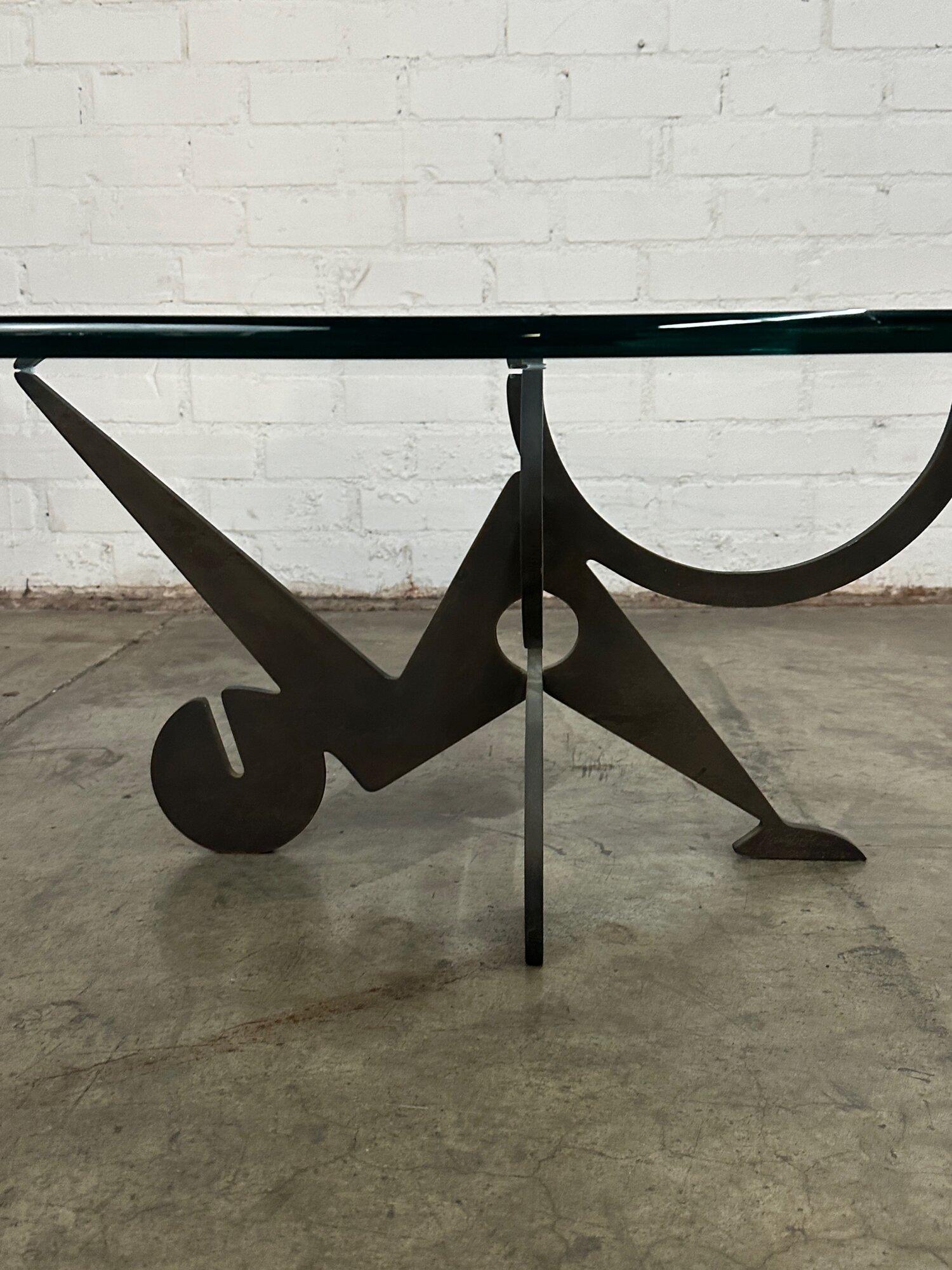 Metal Pucci De Rossi signed coffee table For Sale
