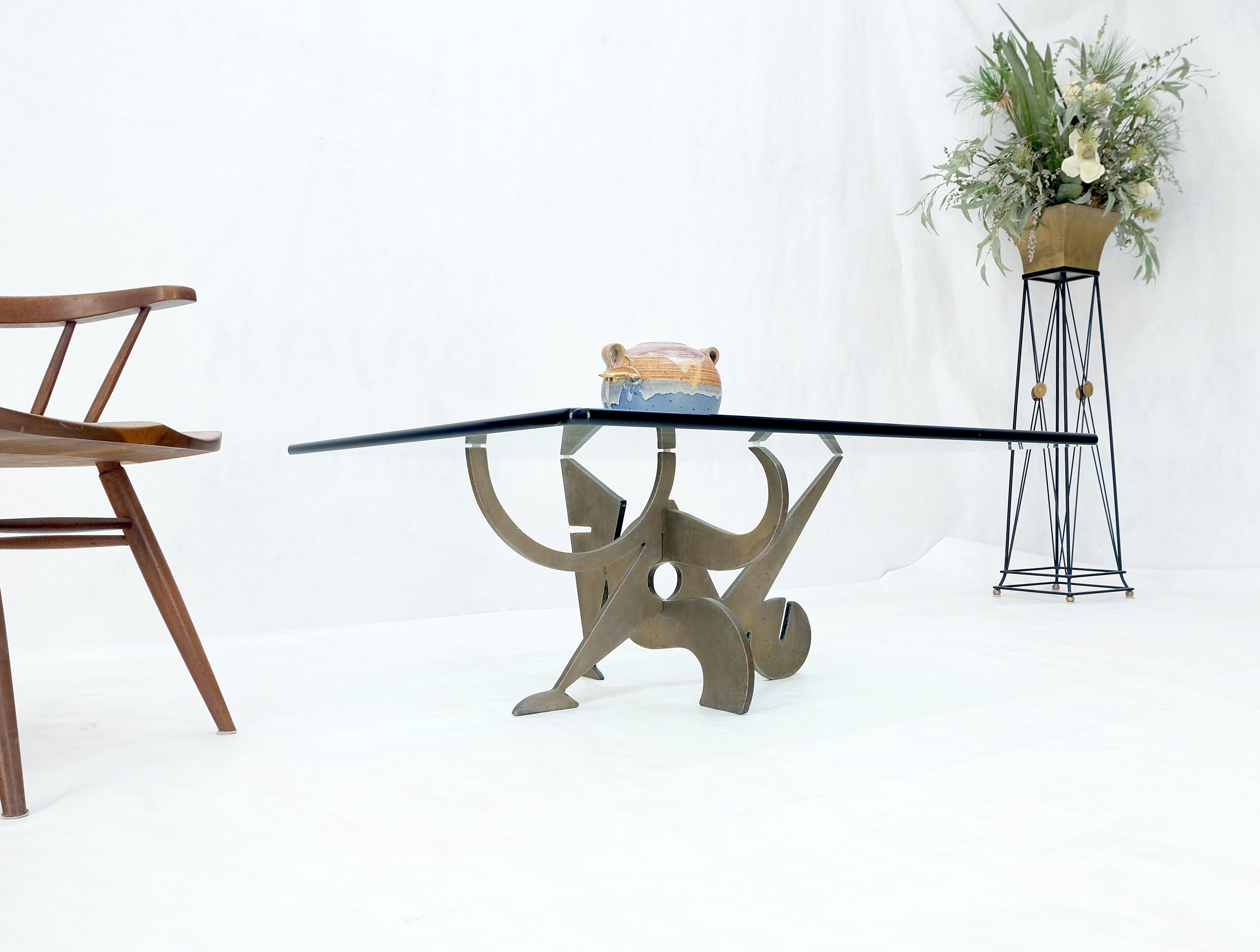 Pucci De Rossi Signé Feuille de Bronze Lourde Taillée Figurines Base Table à Café Carrée  en vente 7