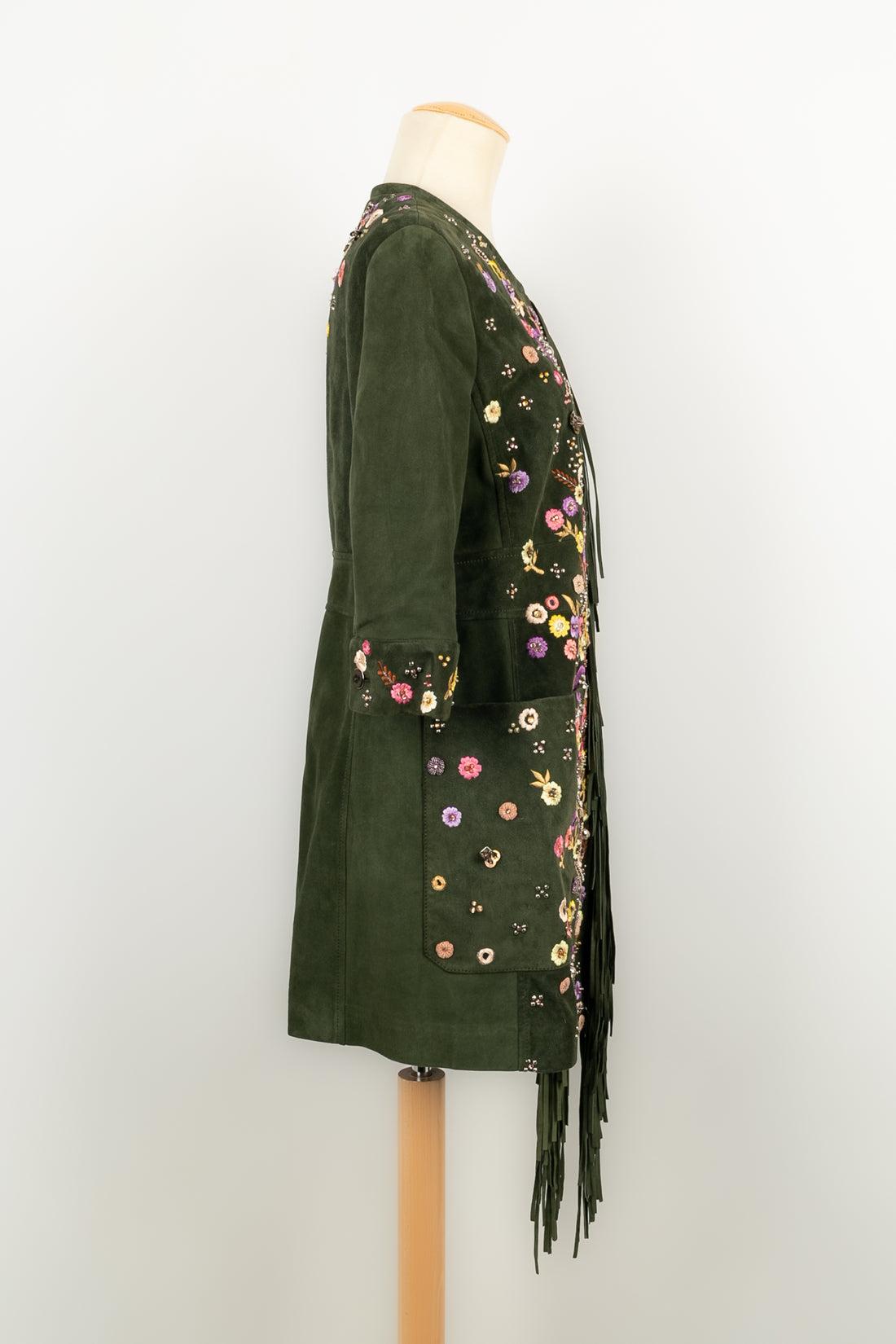 Pucci Embroidered Lamb Leather Coat Size 38FR, 2015 For Sale 1