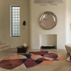 Alfombra de Círculos de Colores Personalizable Morados, Rosas y Azules Grande