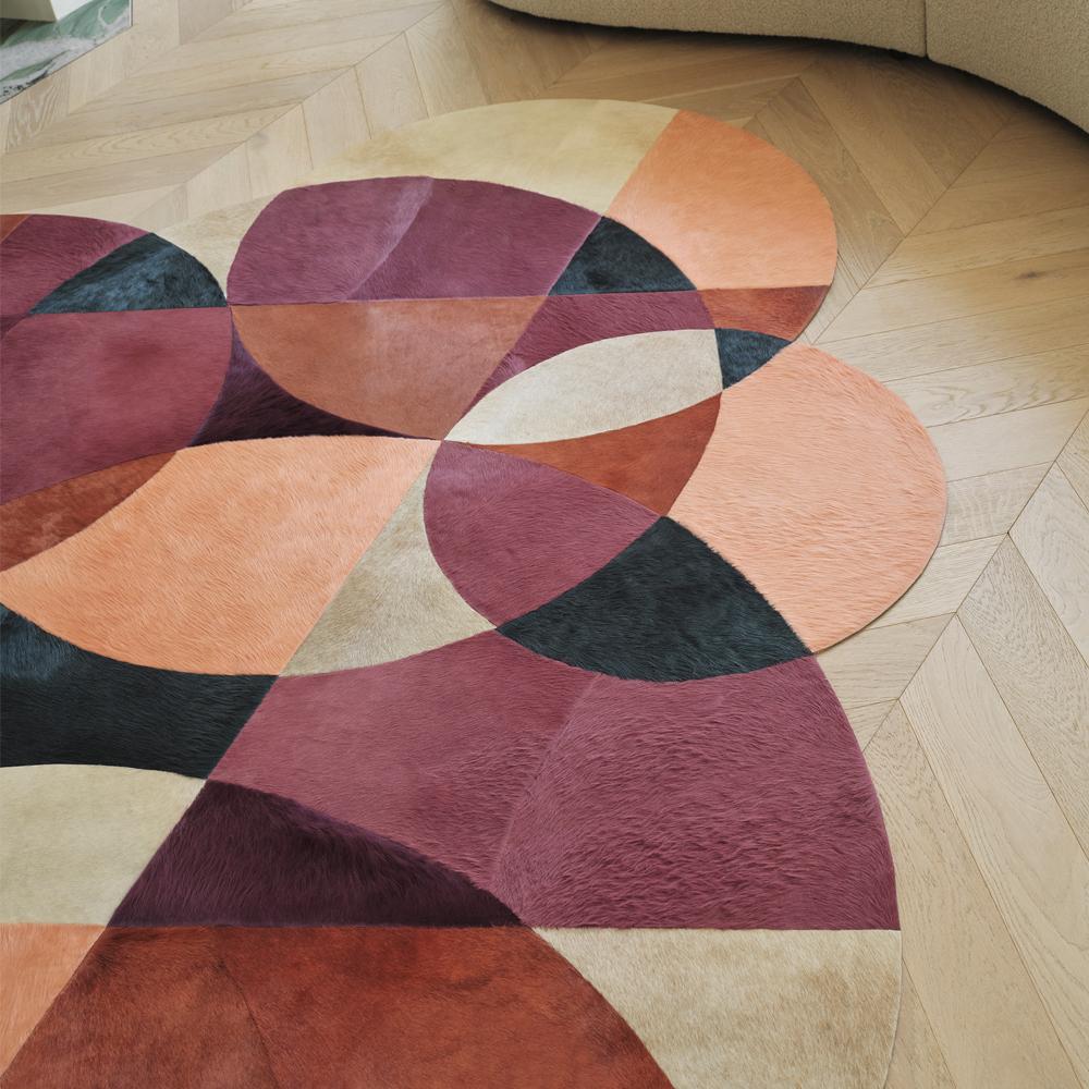Alfombra Personalizable Círculos de Colores Morados, Rosas y Azules XXLarge Hecho a máquina en venta