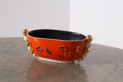 Pucci Italian ceramics vase in orange and yellow, label