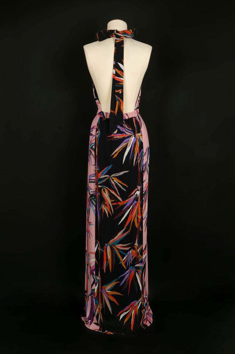 Black Pucci Long Silk Halter Dress For Sale