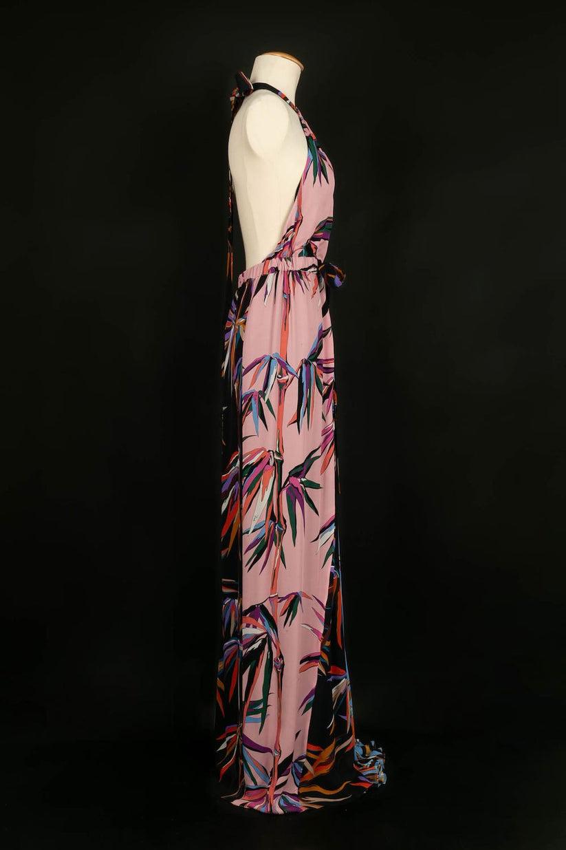 Black Pucci Long Silk Halter Dress For Sale