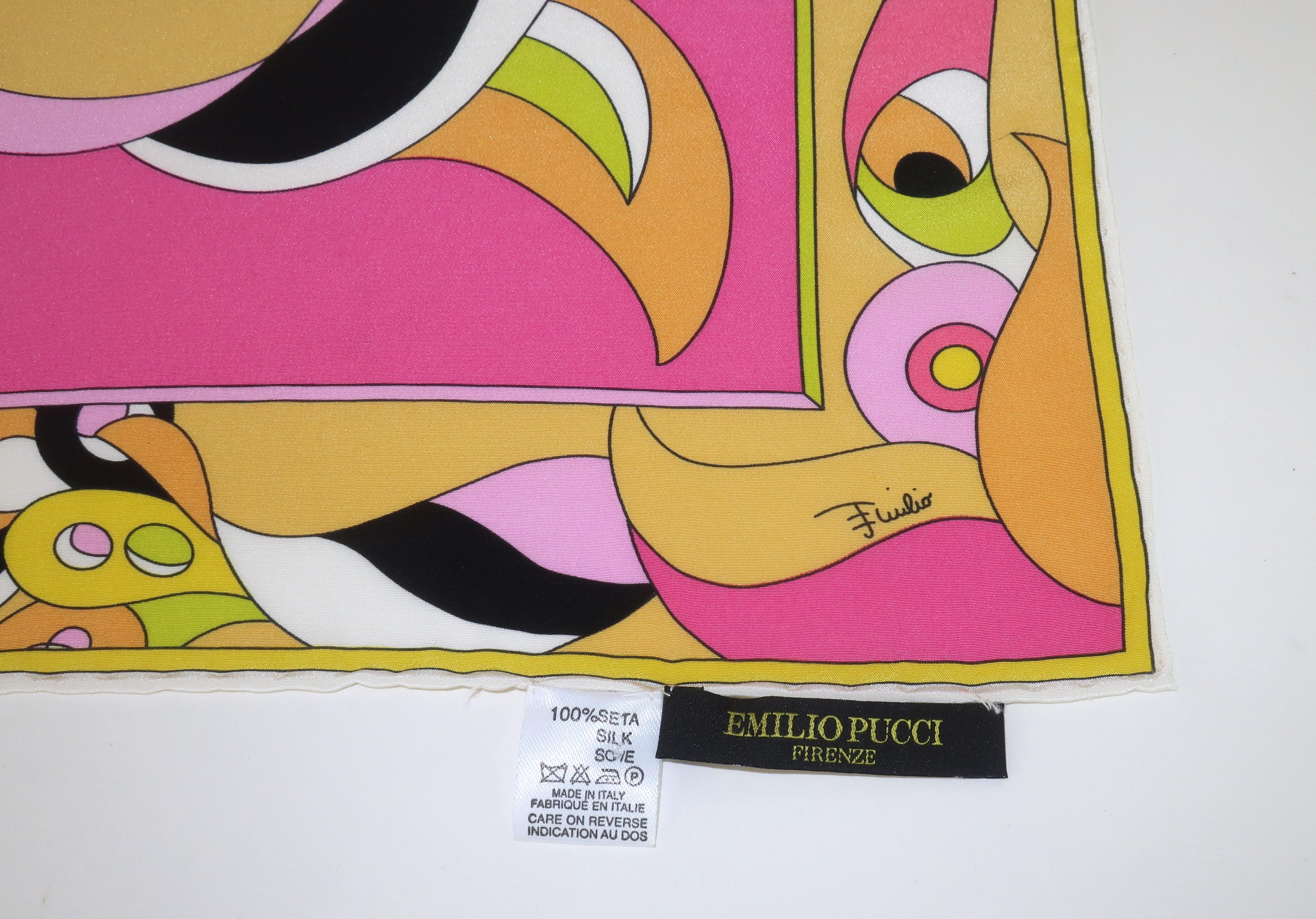 Women's or Men's PUCCI Long Silk Mod Psychedelic Scarf For Sale