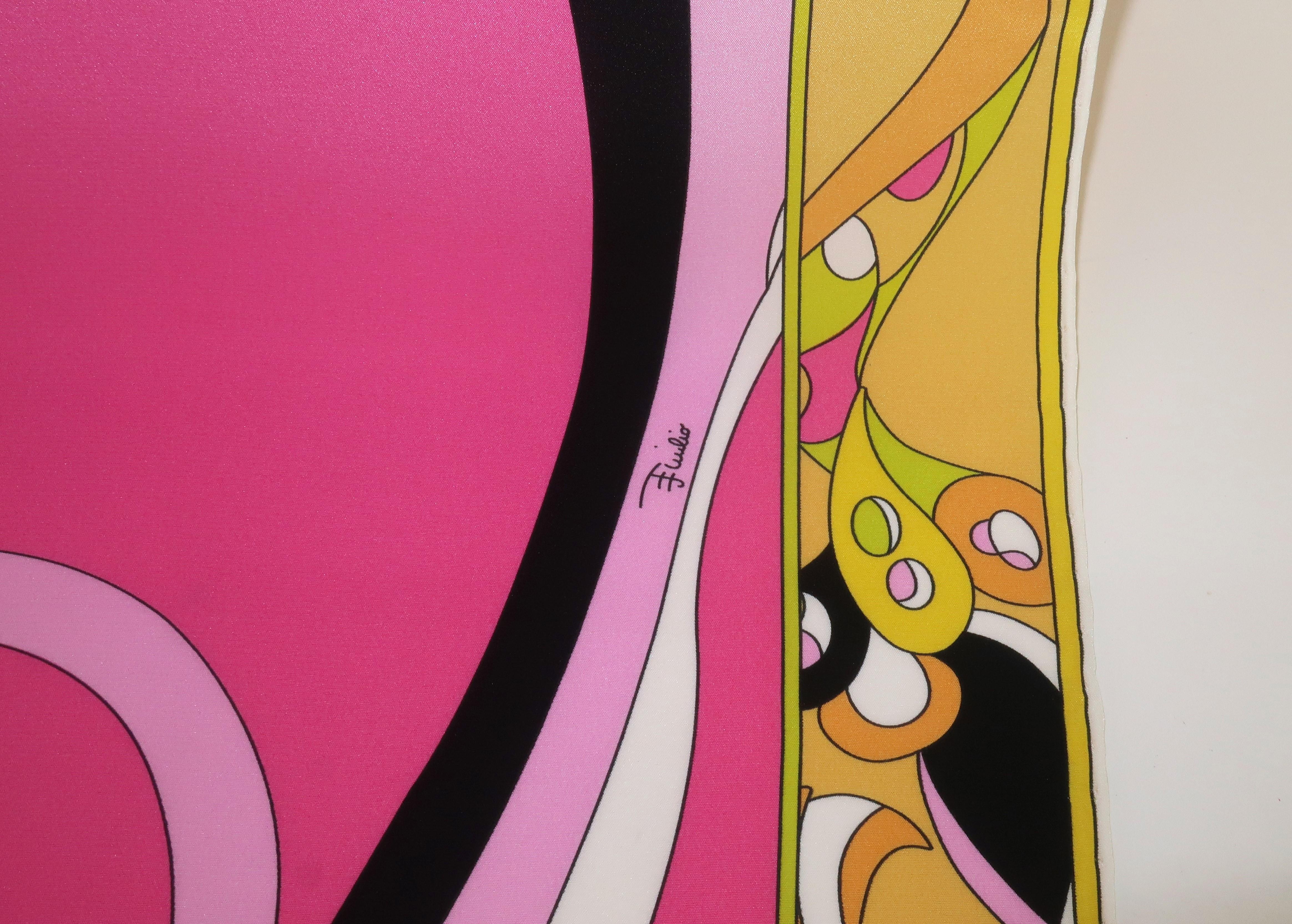 PUCCI Long Silk Mod Psychedelic Scarf For Sale 2