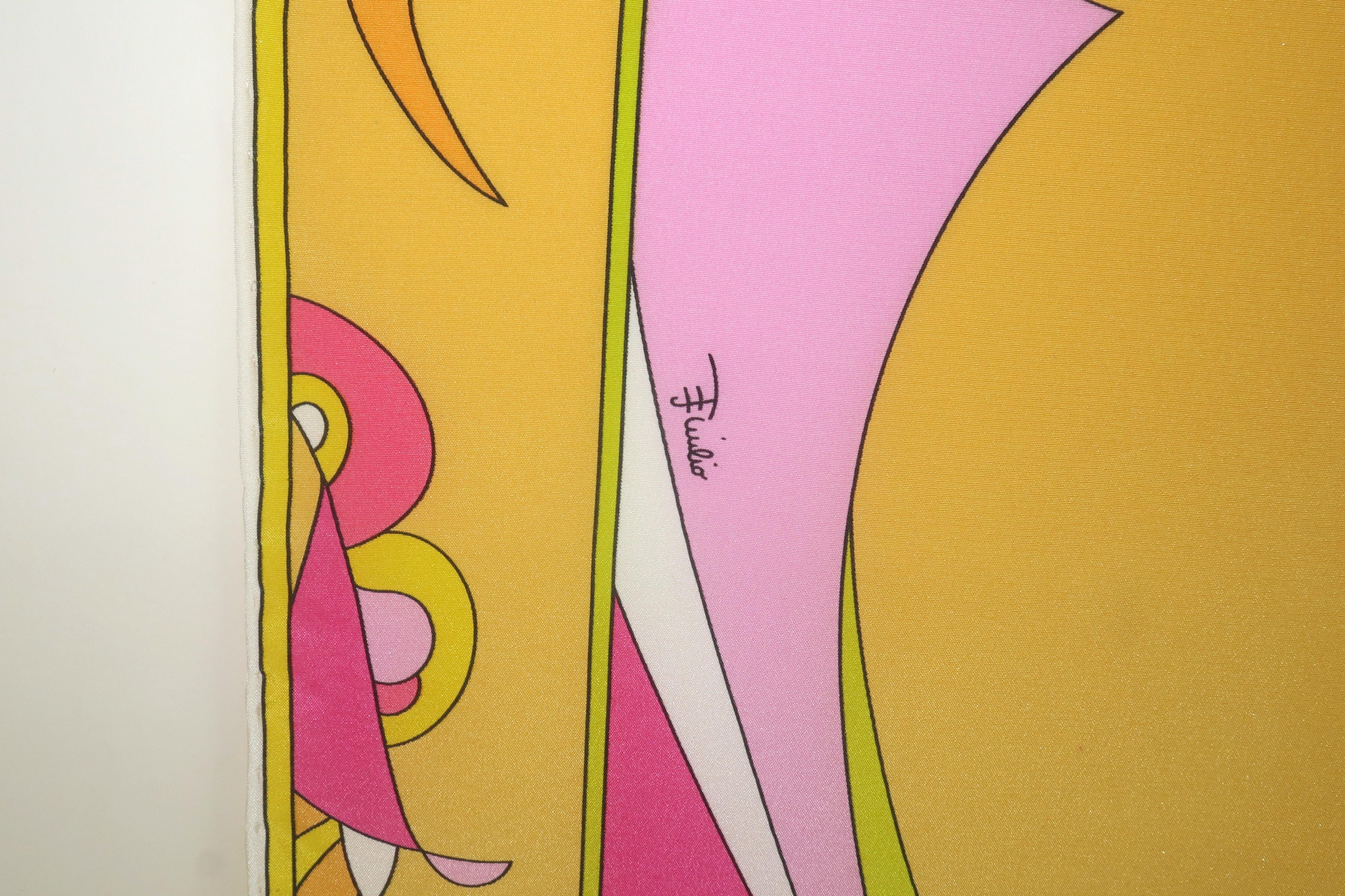 PUCCI Long Silk Mod Psychedelic Scarf For Sale 3