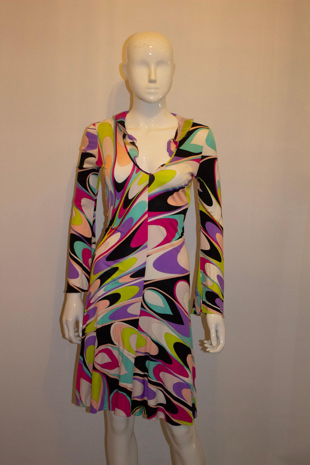 Brown Pucci Multi Colour Silk Jersey dress