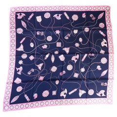 Pucci Pañuelo de Seda Azul Marino y Rosa