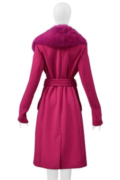 Pucci Pink Coat With Pink Fox Fur Collar