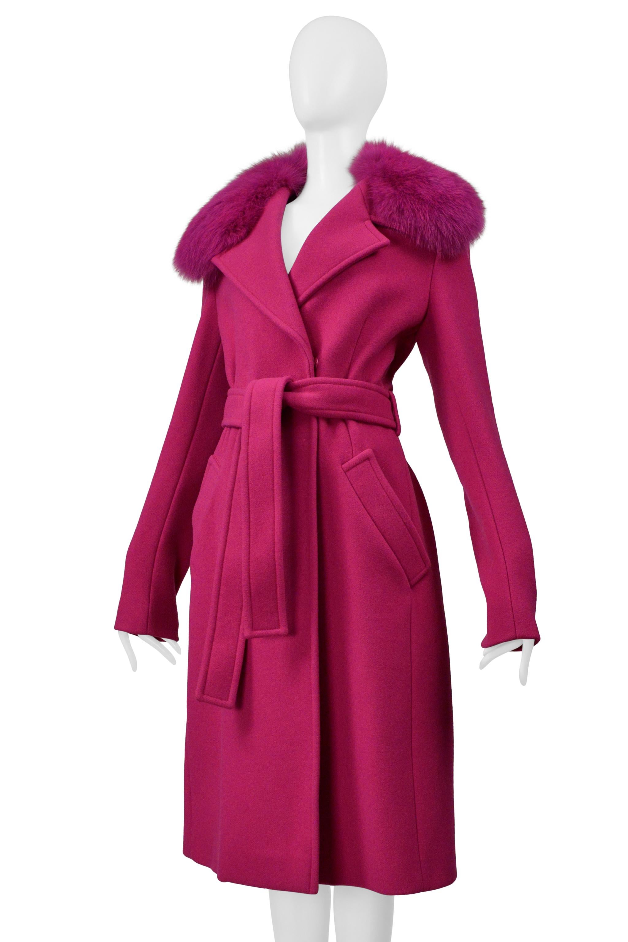 De las mujeres Abrigo Rosa Pucci Con Cuello De Piel De Zorro Rosa en venta