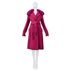 Pucci Pink Coat With Pink Fox Fur Collar