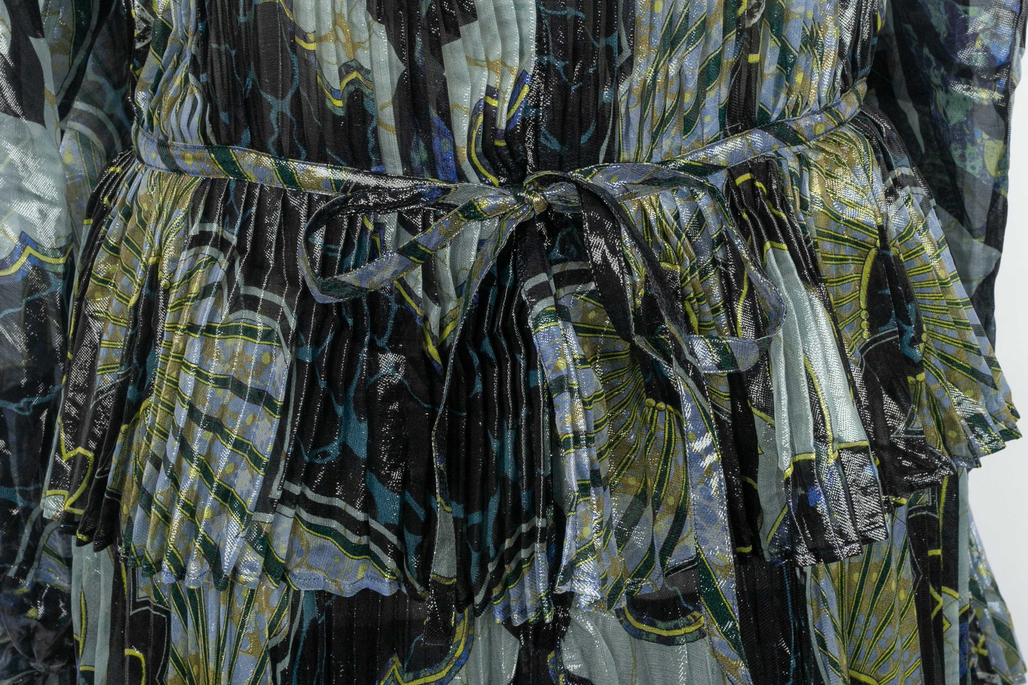 Pucci pleated silk dress In Excellent Condition For Sale In SAINT-OUEN-SUR-SEINE, FR