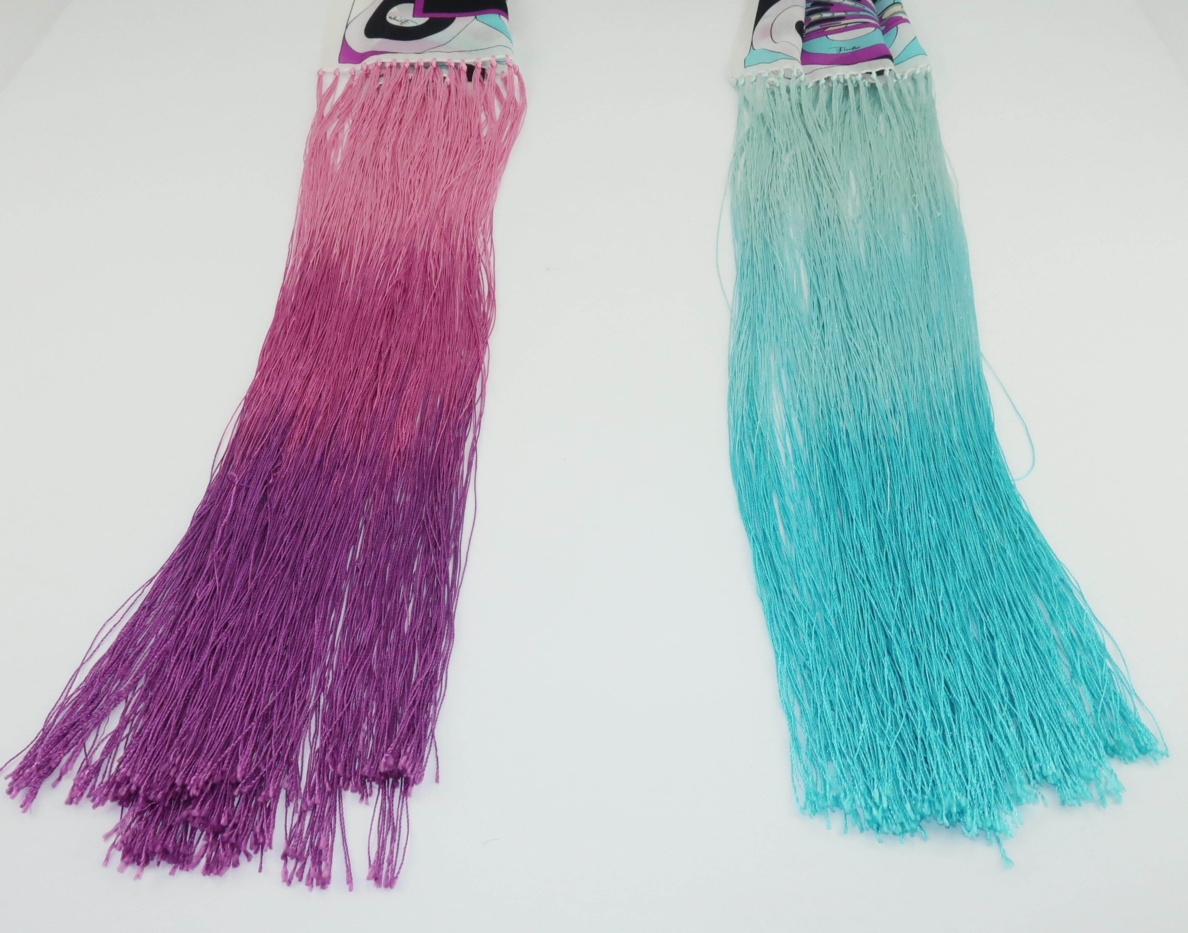 Pucci Psychedelic Silk Chiffon Scarf With Fringe 5