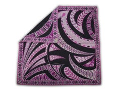 Pucci Purple Black Abstract Silk Scarf