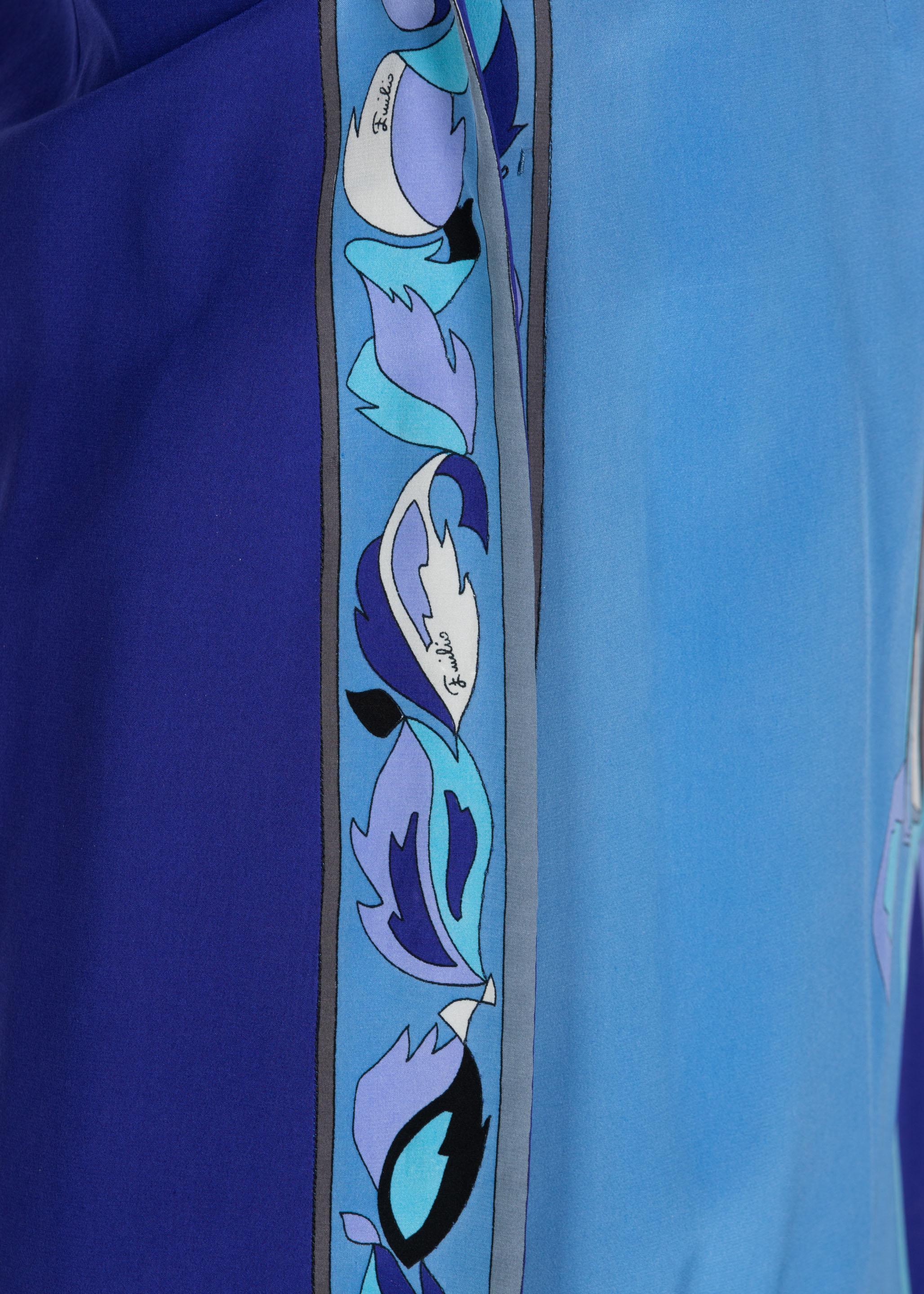 Lila-blauer Maxirock mit Rosendruck von Pucci, 1960er Jahre im Angebot 1