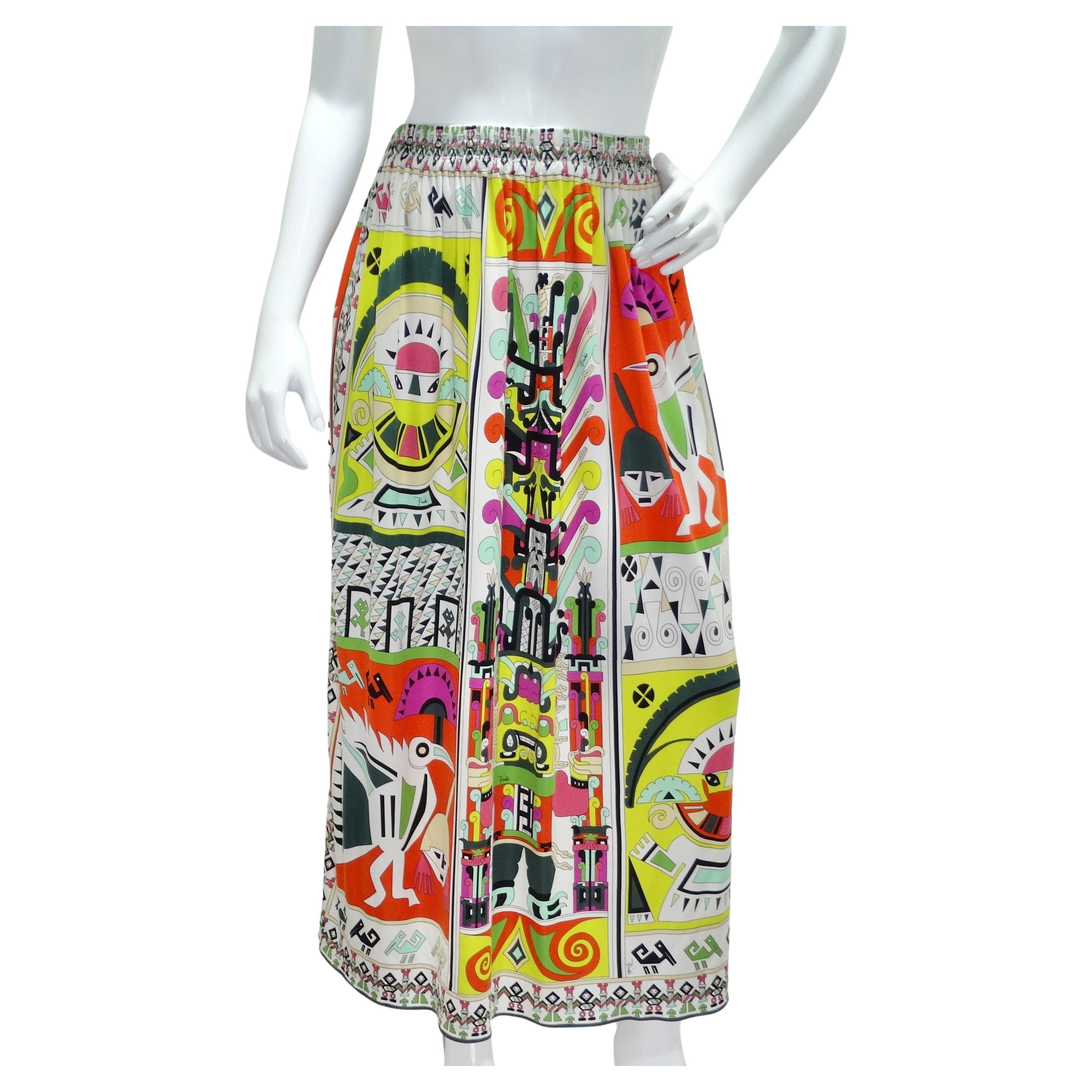 Pucci Reissue Geometric Printed Maxi Skirt For Sale